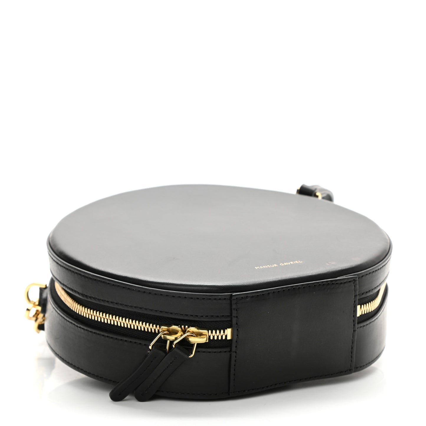 Calfskin Circle Crossbody Bag Black