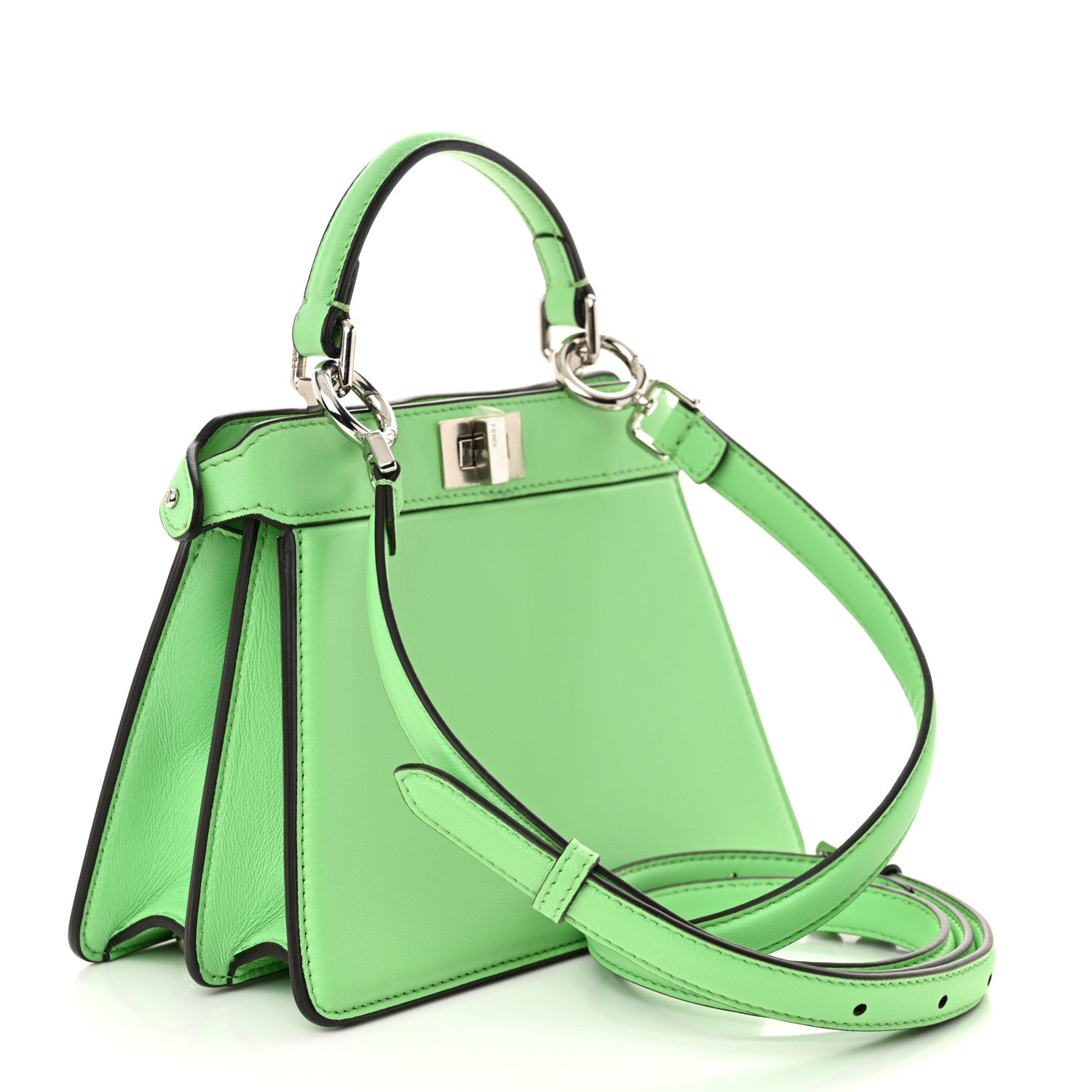 Fendi Shiny Nappa Petite Peekaboo I SEE U Satchel Edamame 3 of 13