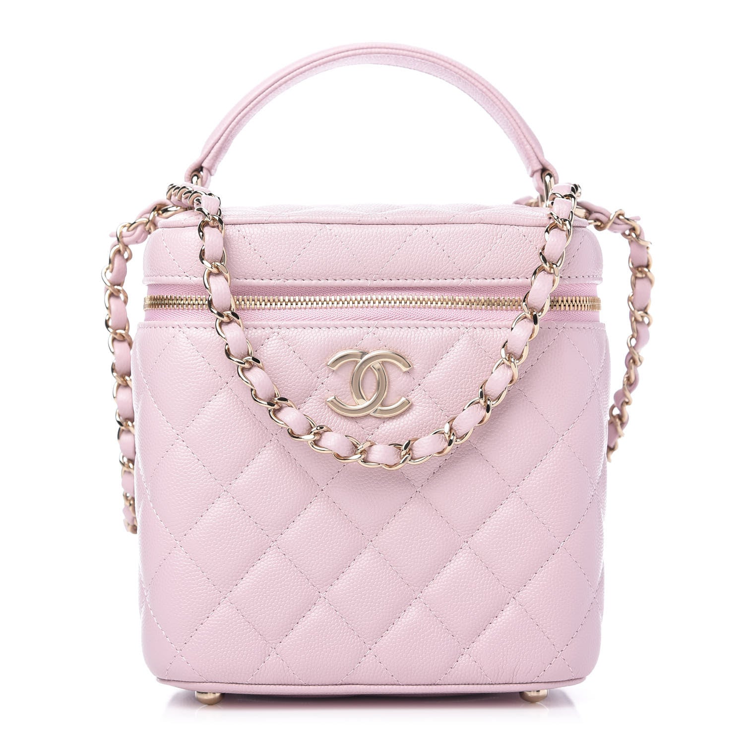Chanel Caviar Quilted Small Top Handle Vanity Case With Chain Light Pink 1 of 11
