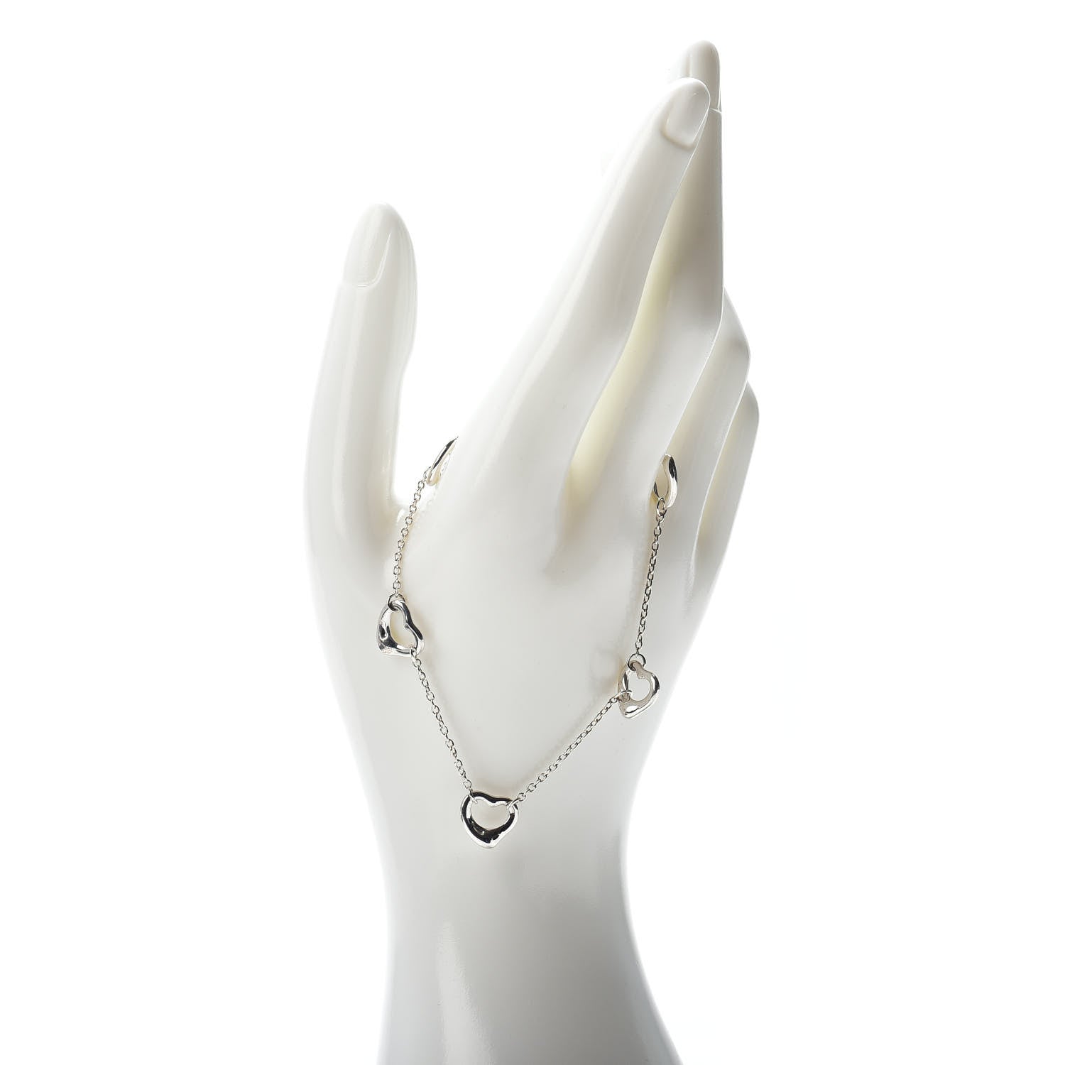 Tiffany Sterling Silver Elsa Peretti Open Heart Bracelet 2 of 4