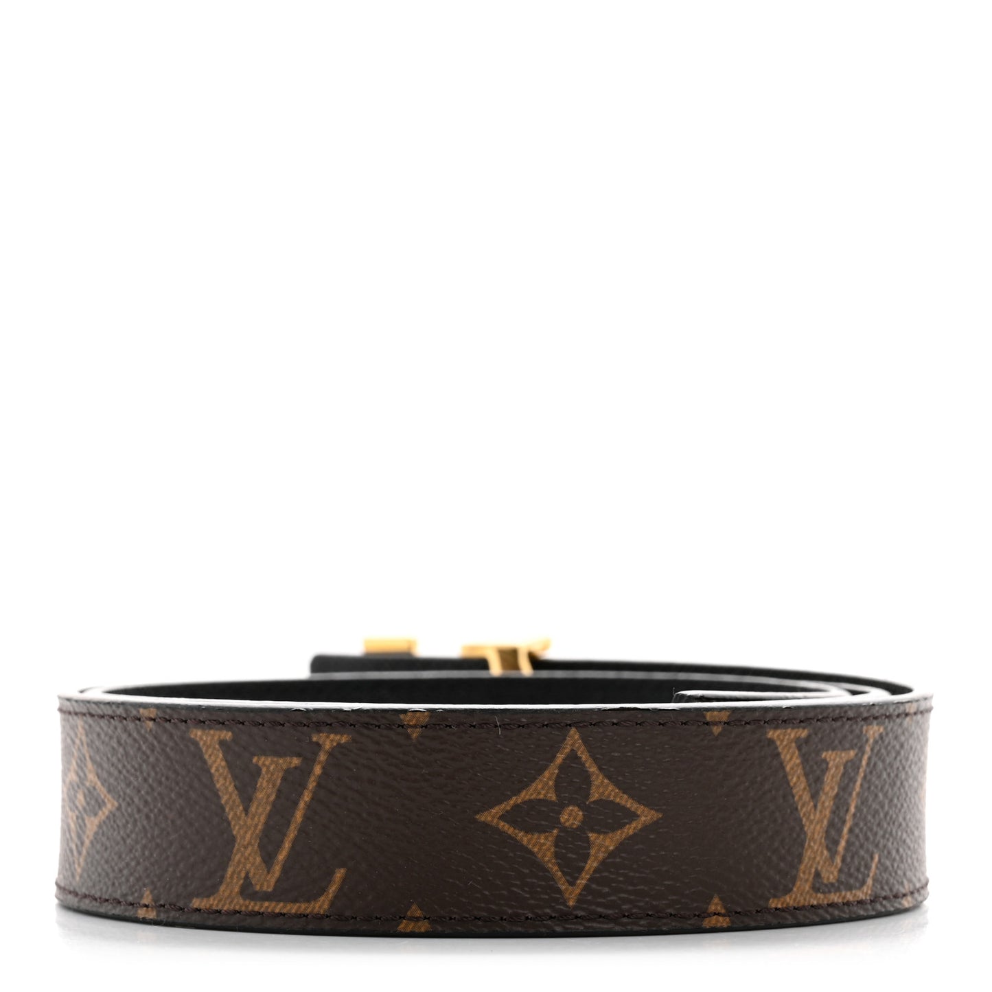Calfskin Monogram 30mm LV Initiales Reversible Belt 75 30 Black