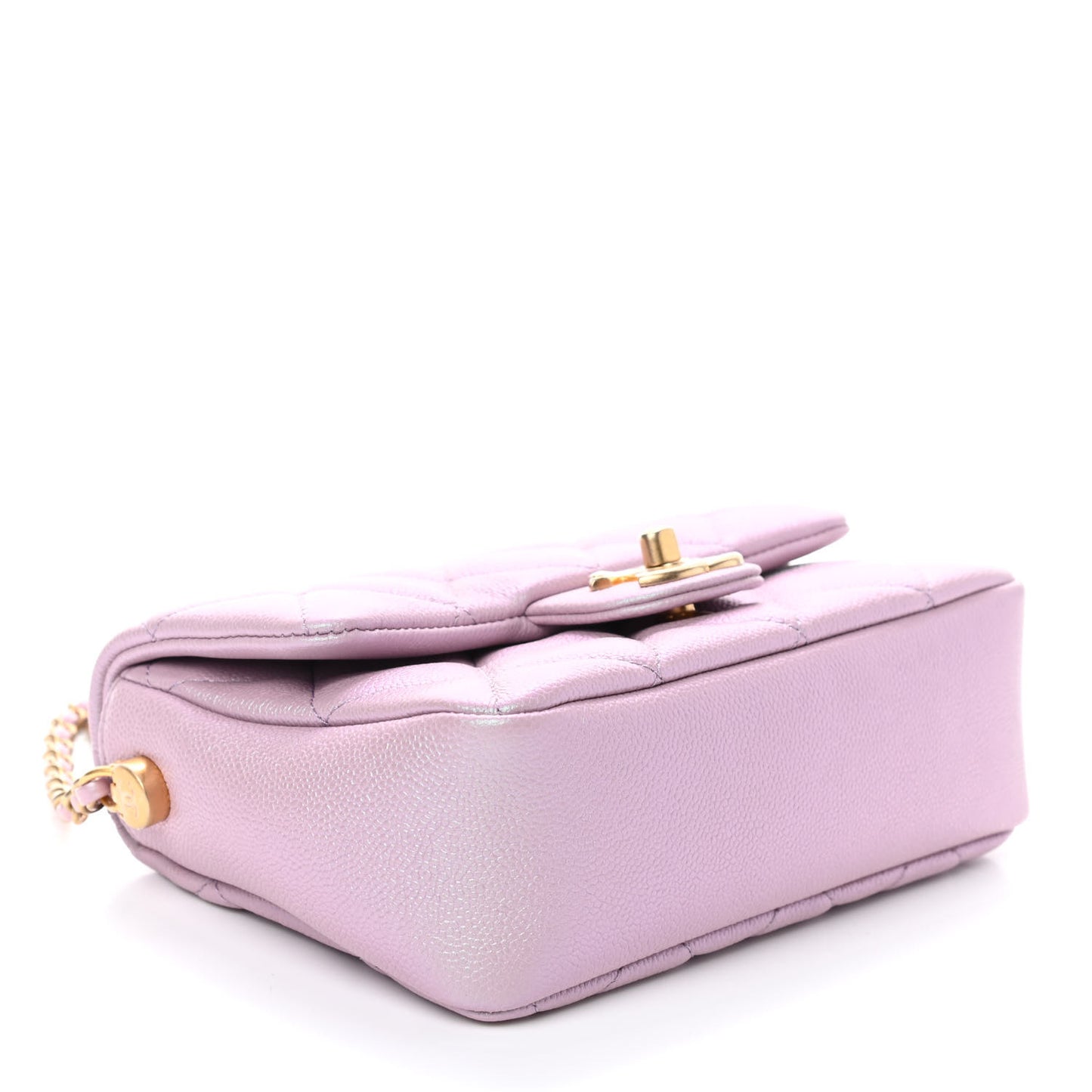 Iridescent Caviar Quilted Mini My Perfect Flap Pink