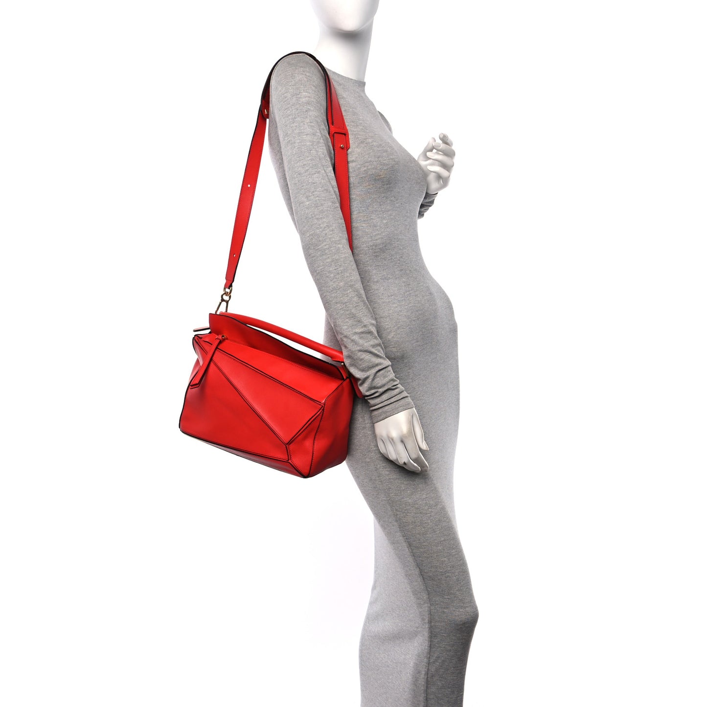 Calfskin Medium Puzzle Bag Scarlet