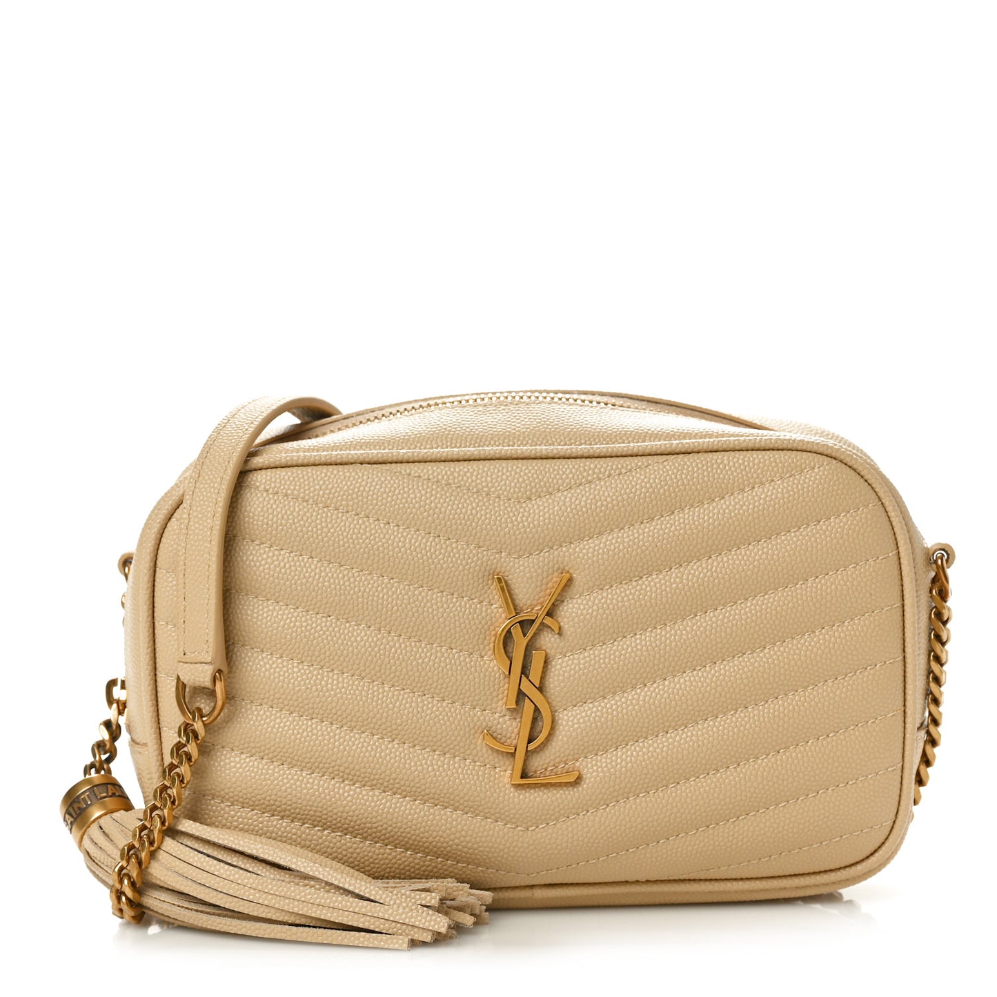 Grain De Poudre Matelasse Monogram Mini Lou Camera Bag Dark Beige