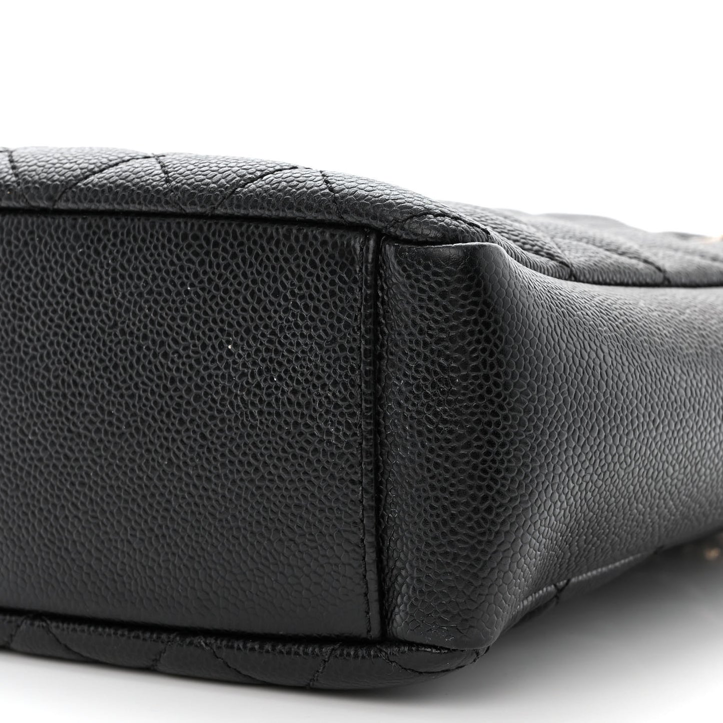 Caviar Quilted Petit Shopping Tote PST Black