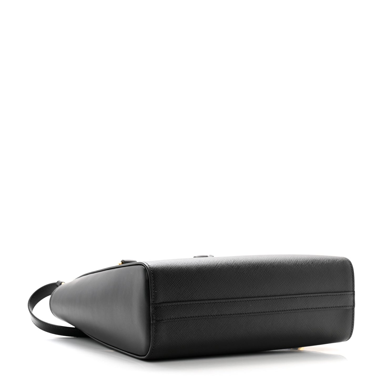 Saffiano Soft Calfskin Small Zippered Tote Black