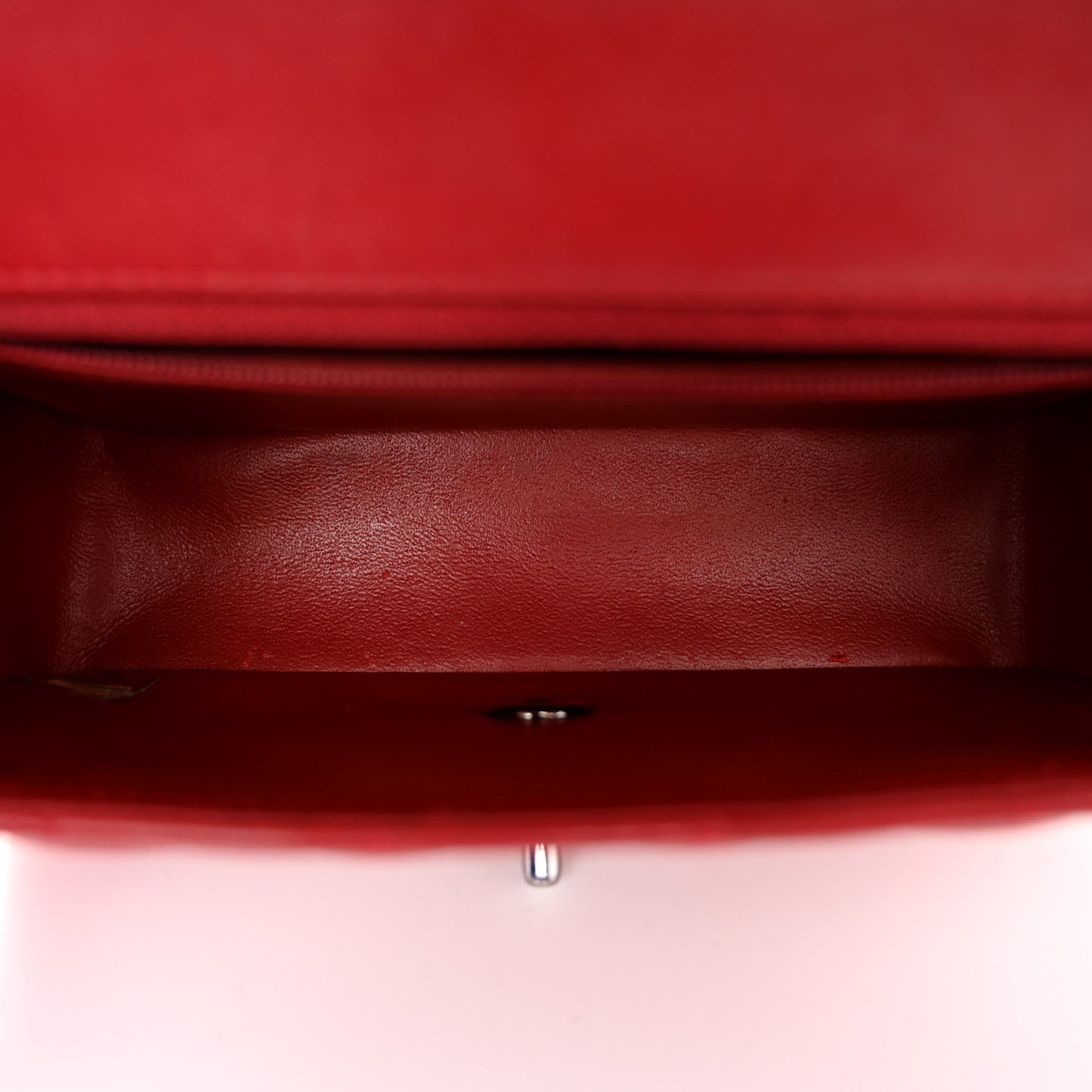 Lambskin Quilted Mini Rectangular Flap Red