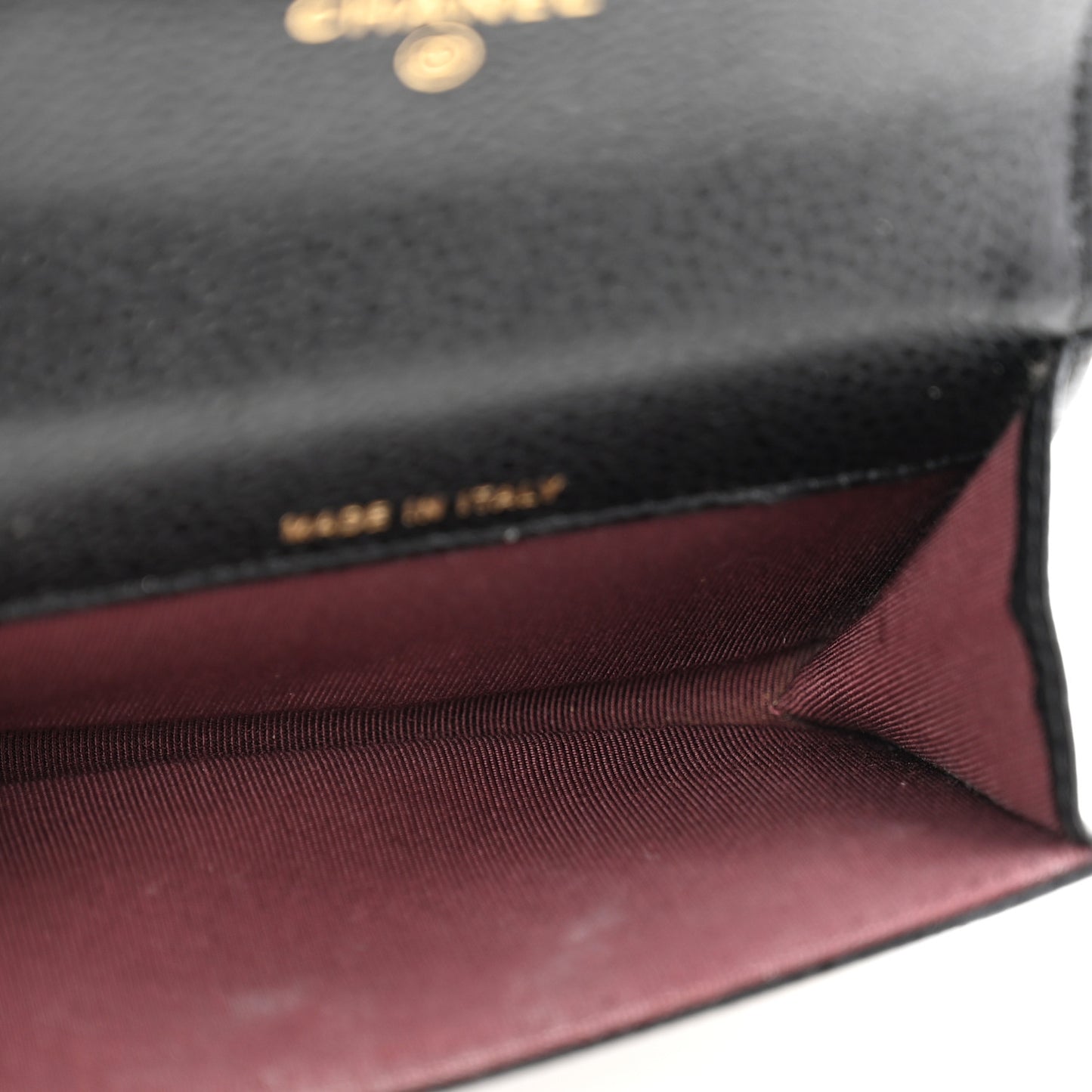 Caviar Quilted Flap Card Holder Wallet Black