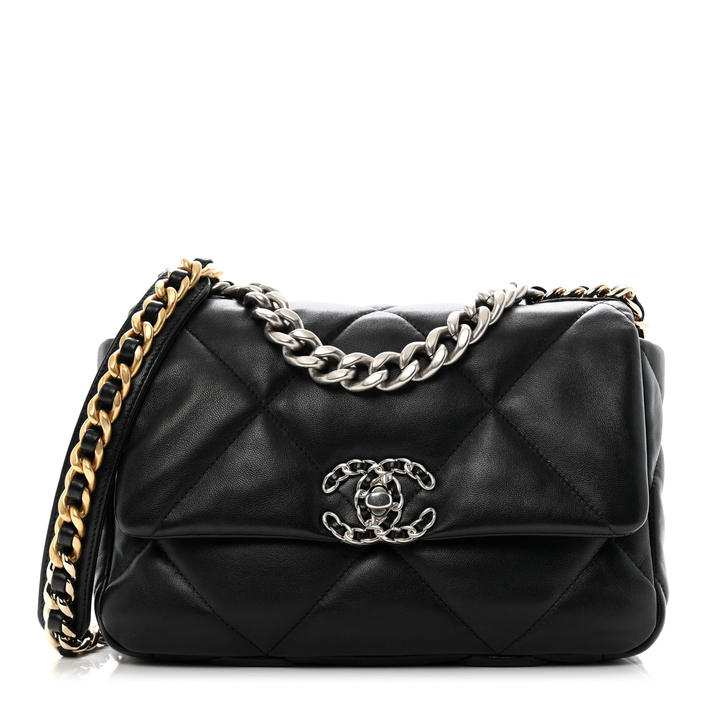 Lambskin Quilted Medium Chanel 19 Flap Black