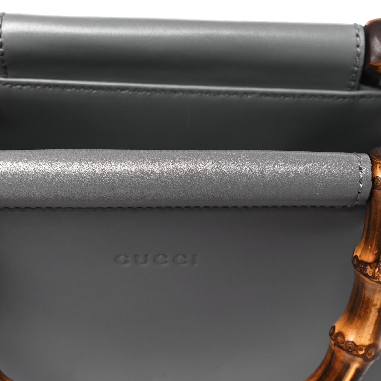 Nappa Bamboo Small Nymphaea Top Handle Bag Grey