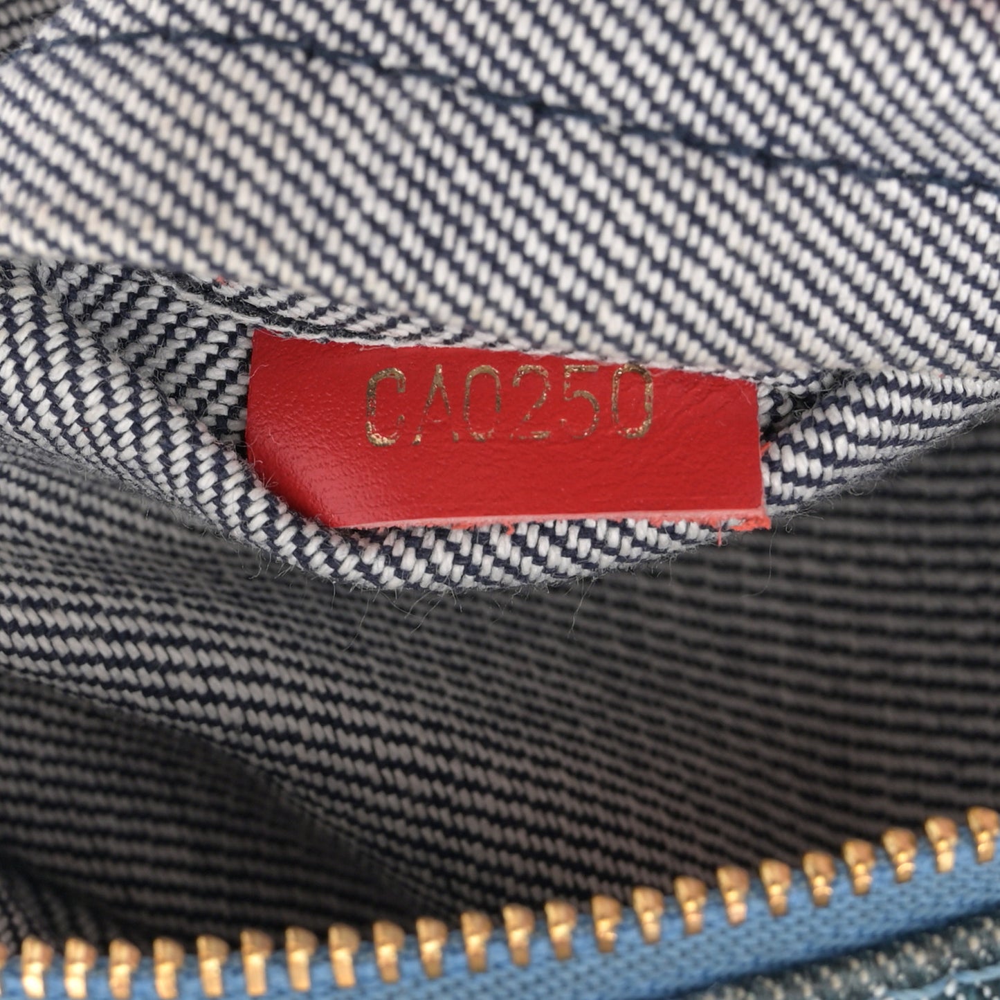 Denim Damier Monogram Patchwork Palm Springs Backpack Mini Blue Rouge