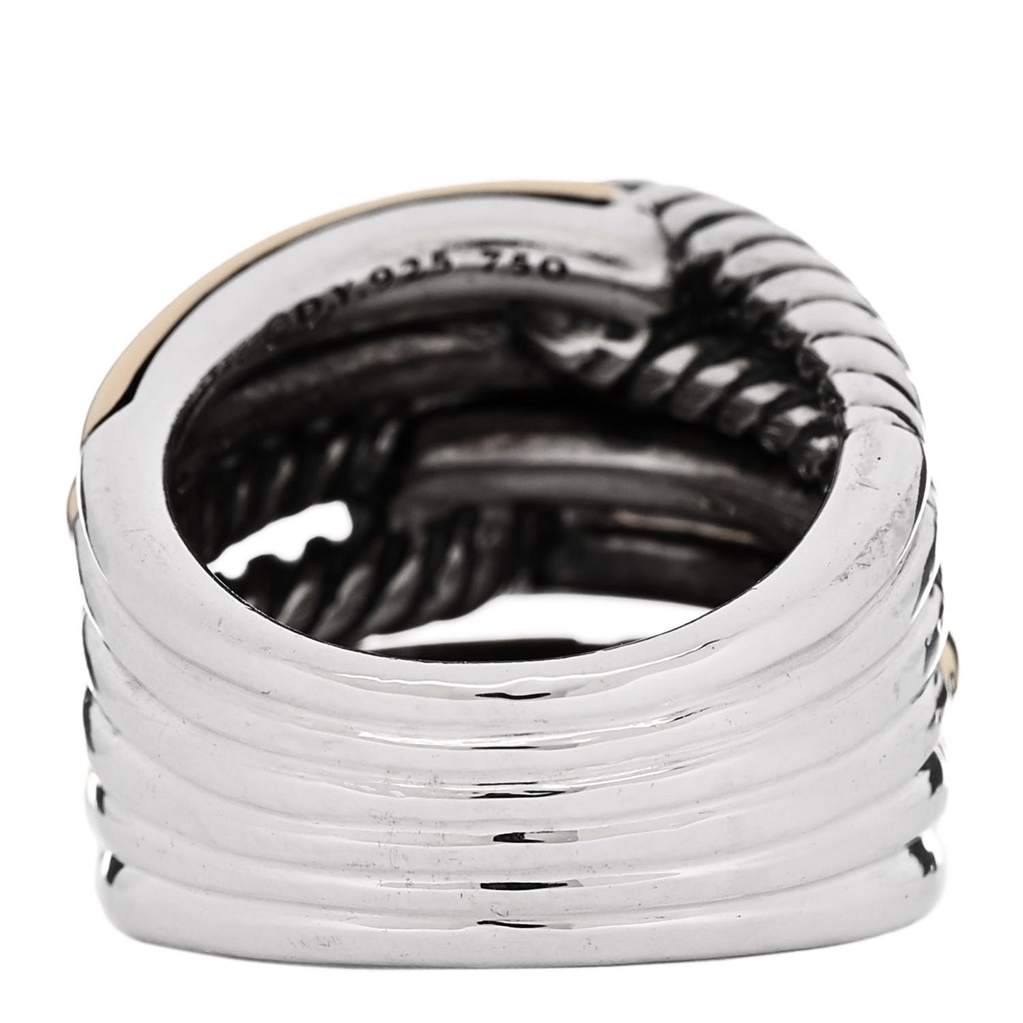 Sterling Silver Yellow Gold Triple Loop Labyrinth Ring 52 6