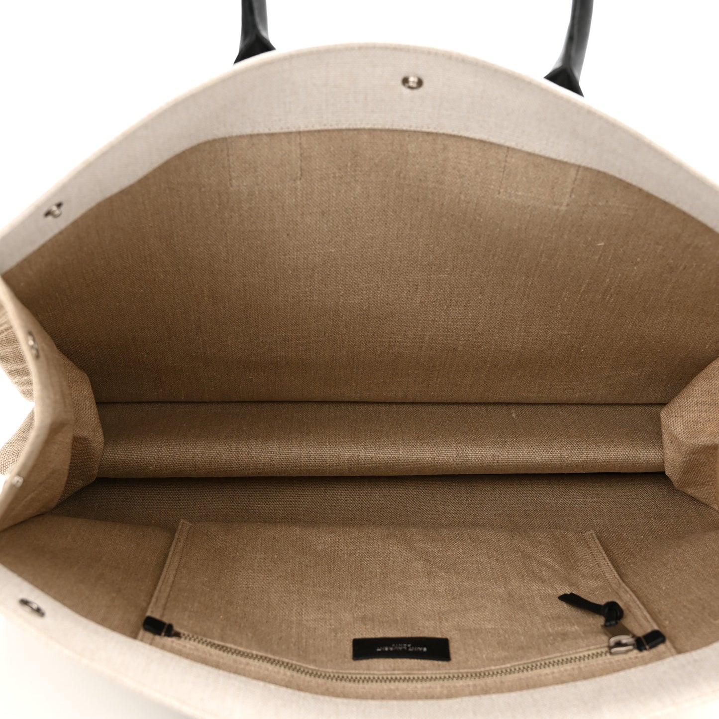 Linen Calfskin Rive Gauche Tote Optic White