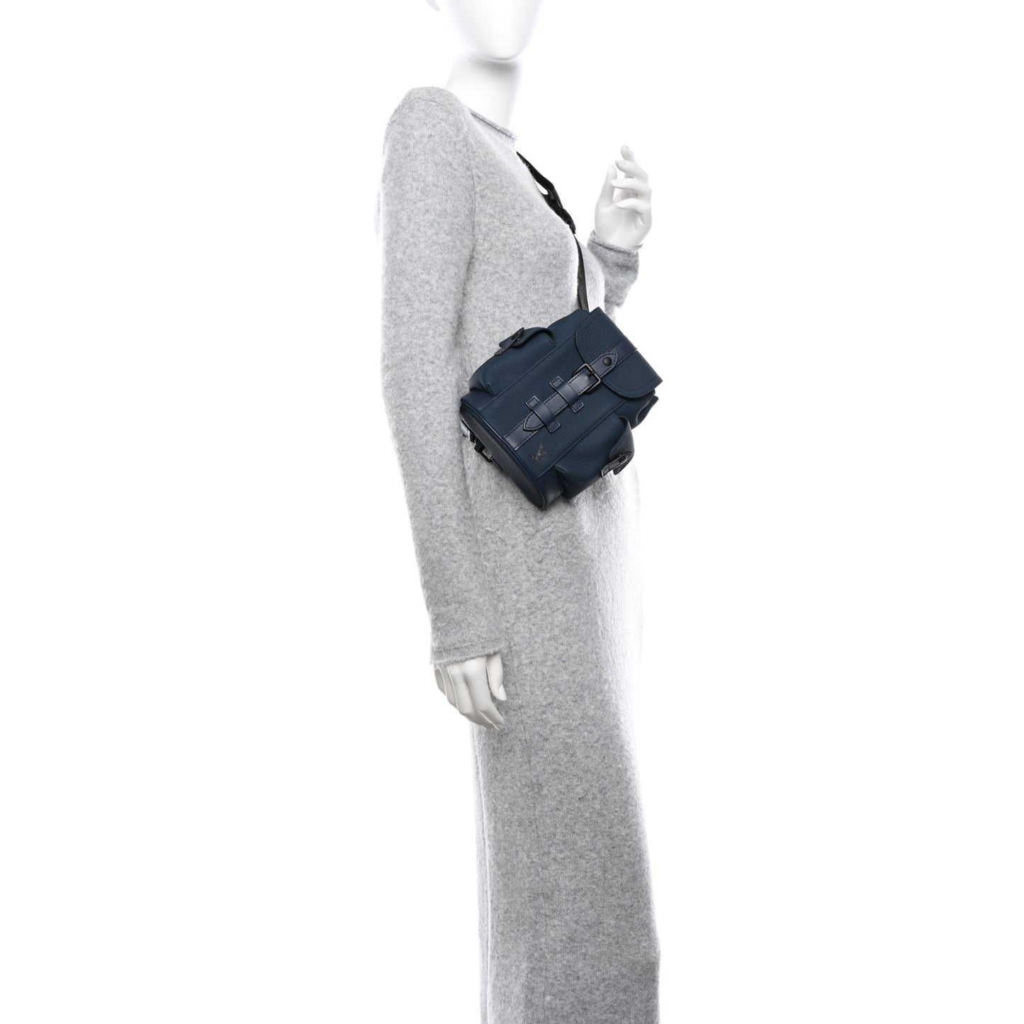 LOUIS VUITTON Taurillon Christopher XS Backpack Bleu Marine