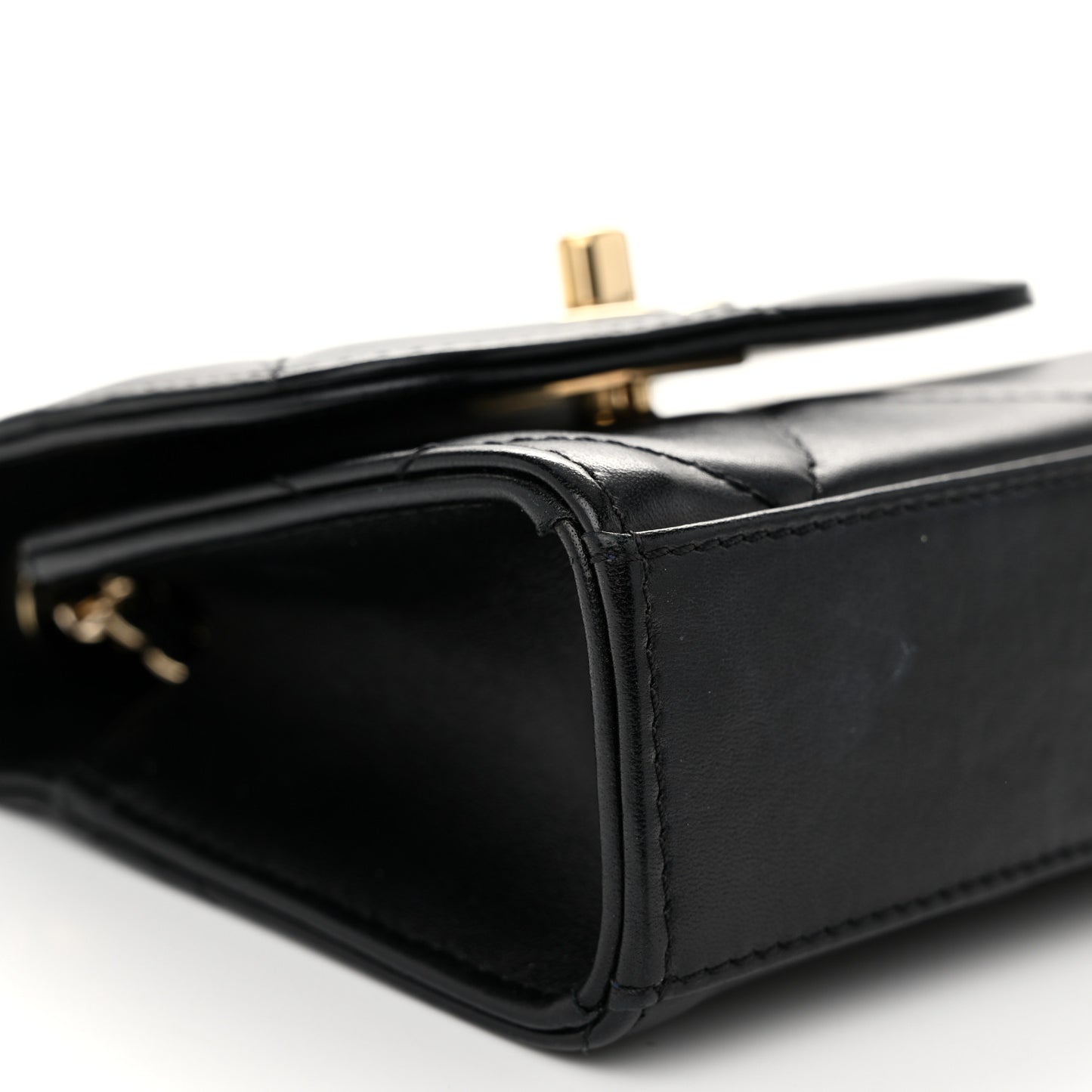 Lambskin Quilted Mini Trendy CC Clutch With Chain Black