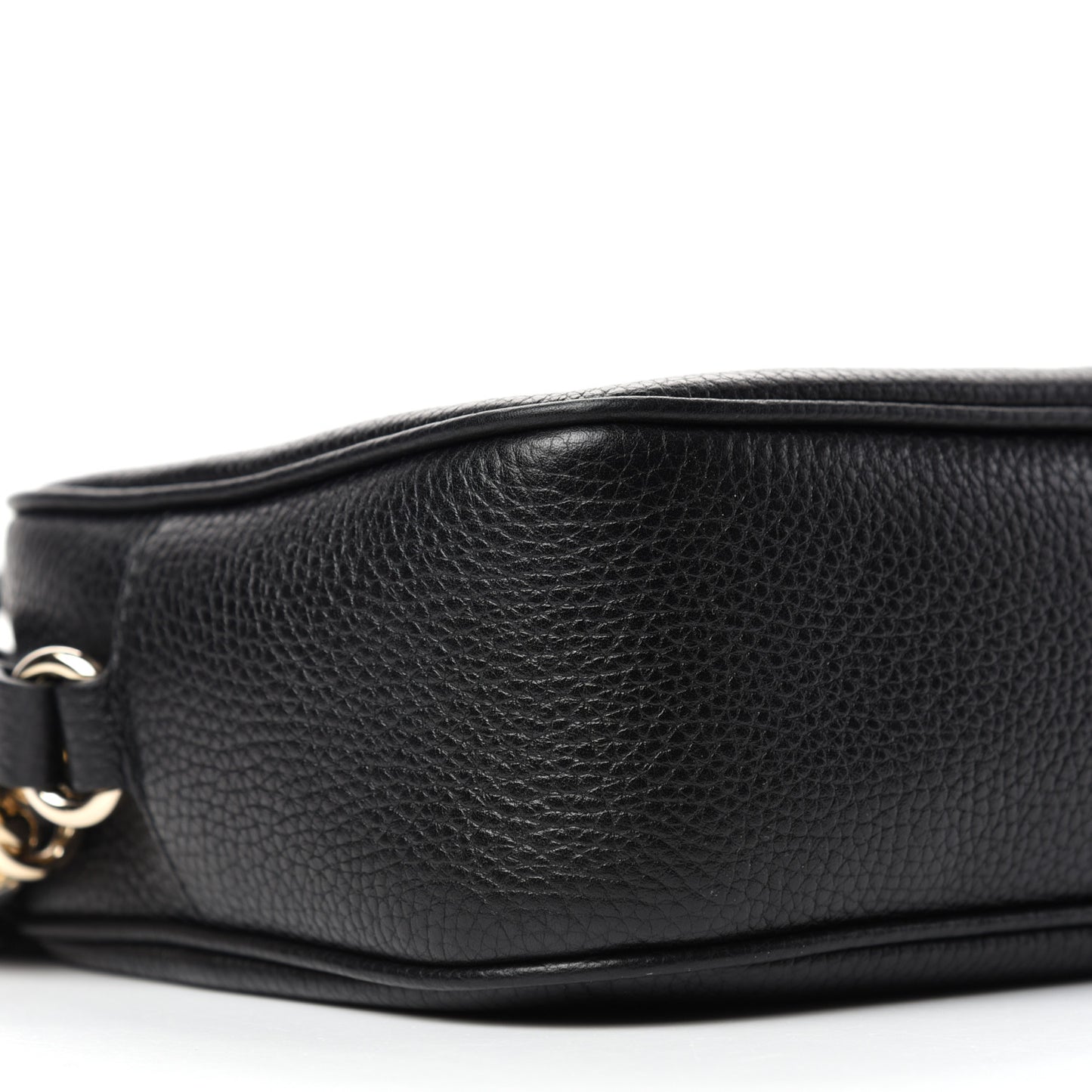 Pebbled Calfskin Small Soho Disco Bag Black