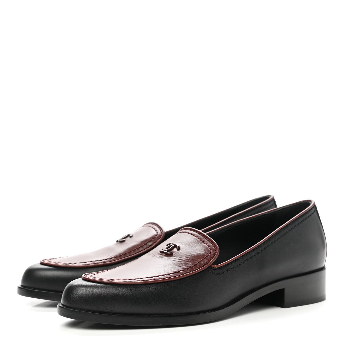 Calfskin CC Mocassin Loafers 38 Brown Black
