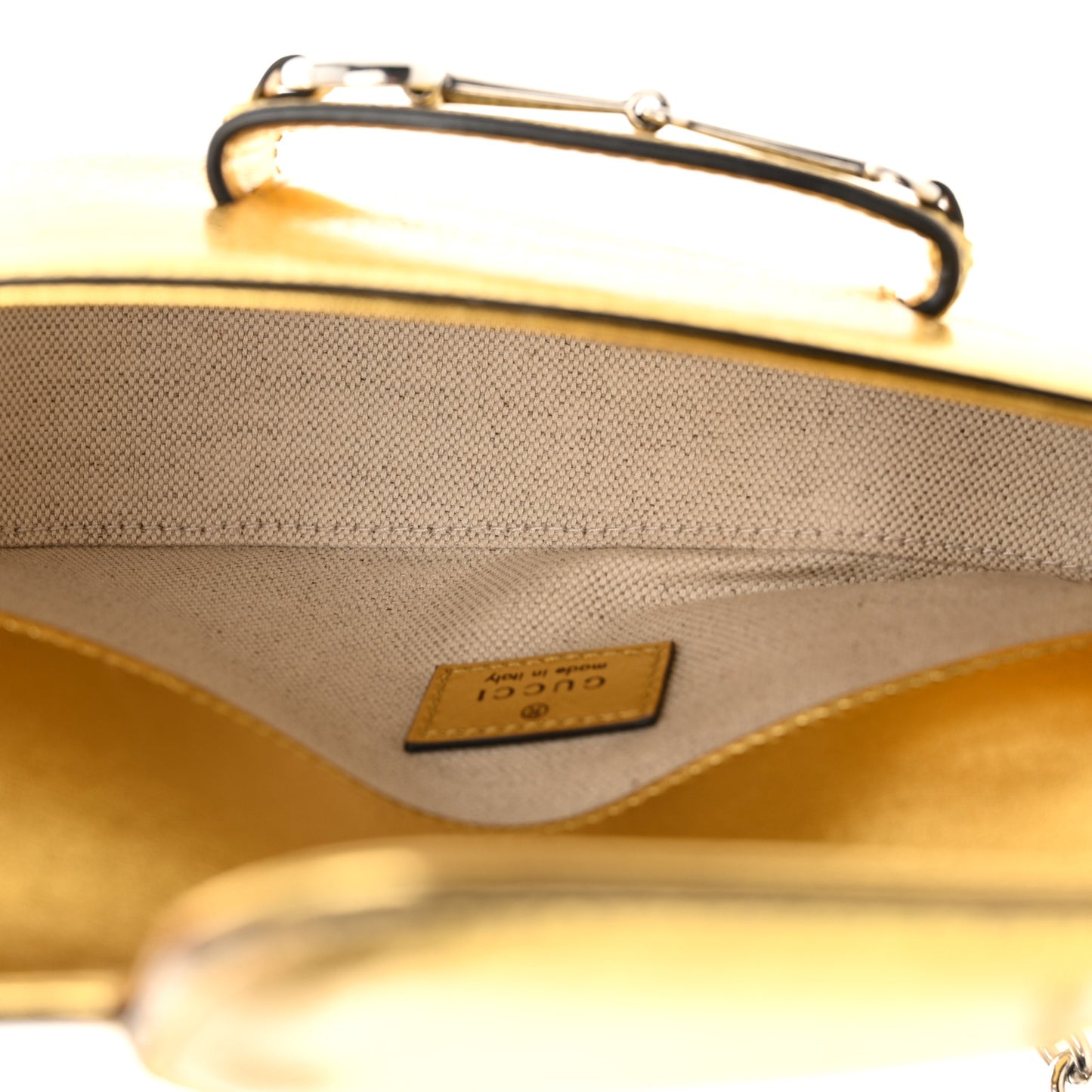 Metallic Calfskin Mini Horsebit 1955 Asymmetric Shoulder Bag Gold