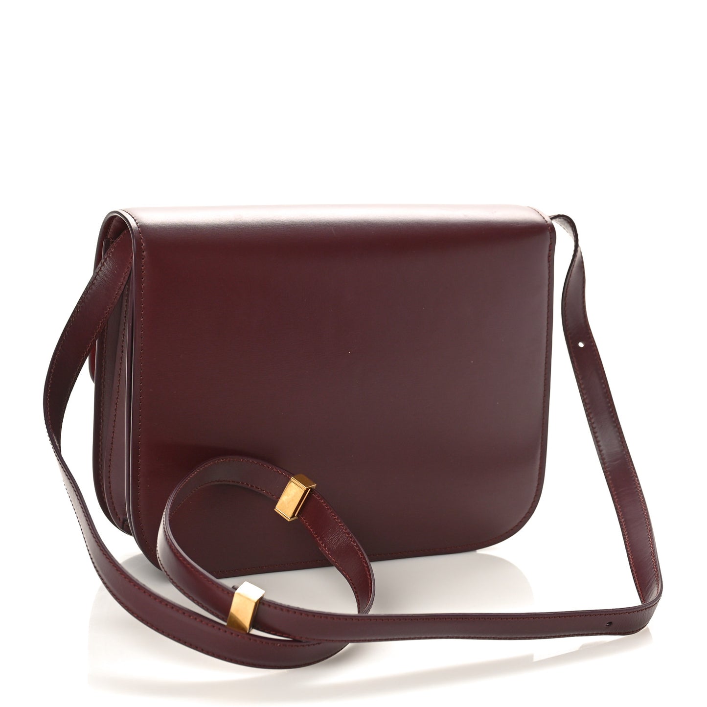 Box Calfskin Medium Classic Box Flap Bag Burgundy
