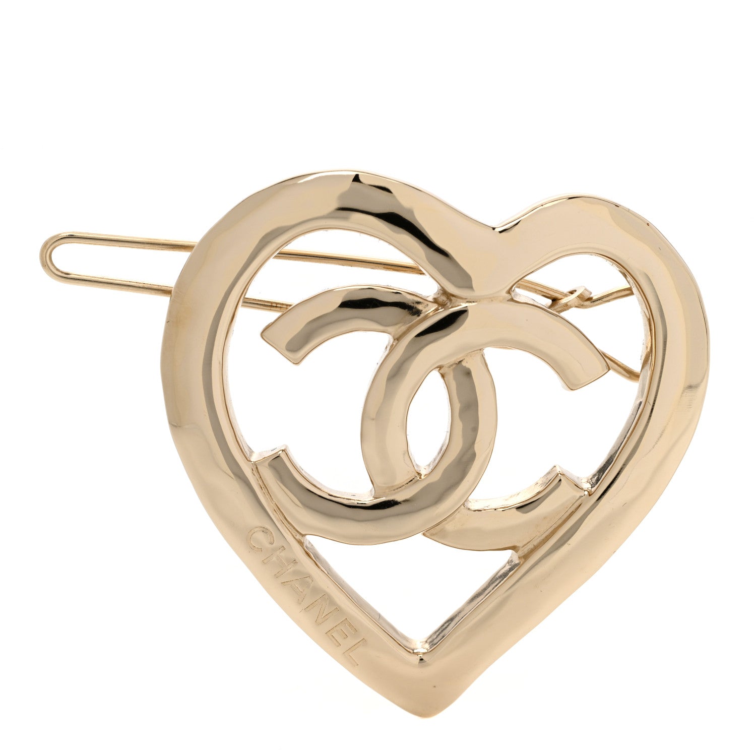 Chanel Metal CC Heart Coco In Love Hair Clip Gold 1278726 – FASHIONPHILE