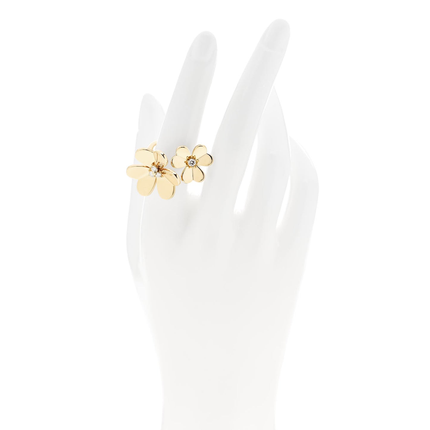 18K Yellow Gold Diamond Frivole Between The Finger Ring 53 6.5