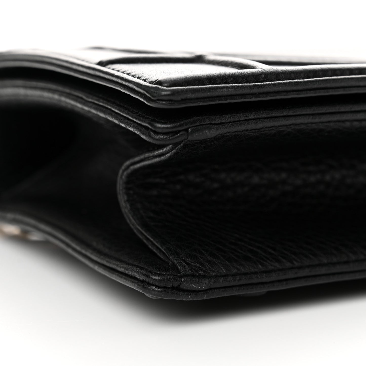 Grained Calfskin Medium Diorama Flap Bag Black