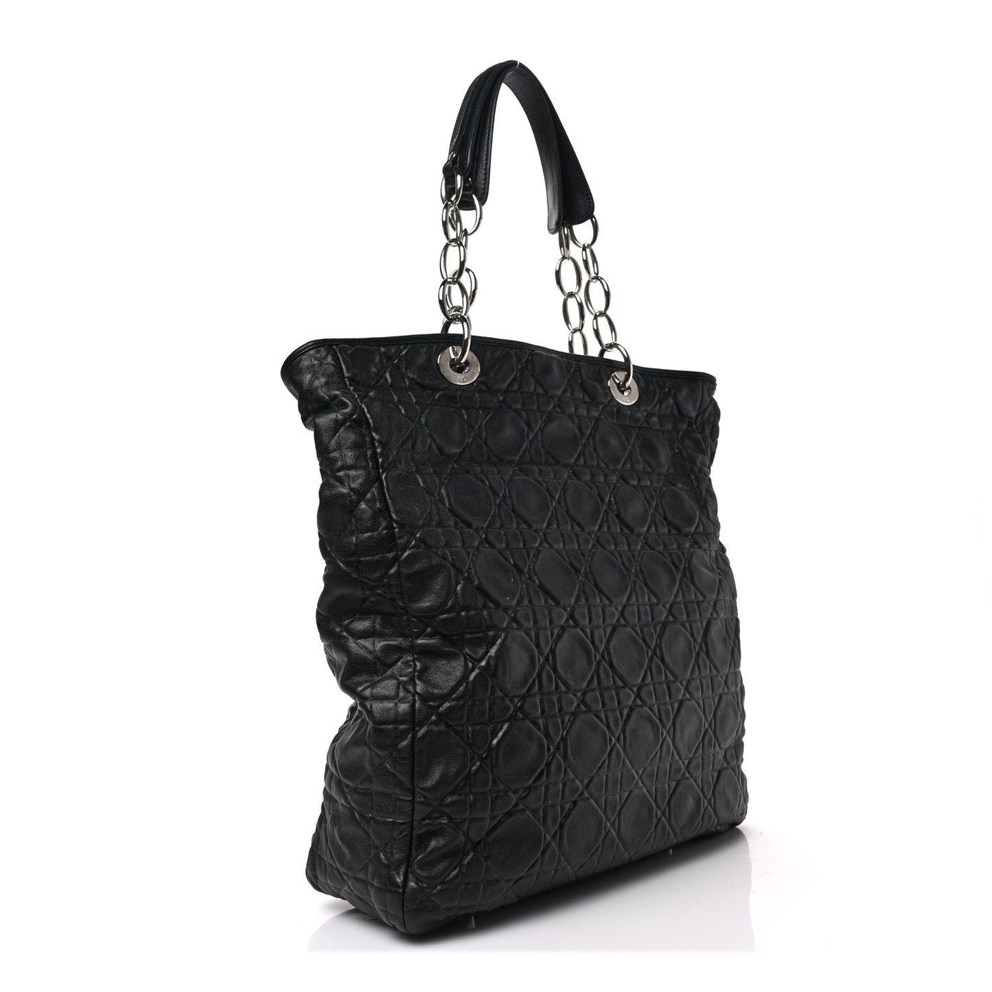Lambskin Cannage Large Dior Soft Shopping Tote Black