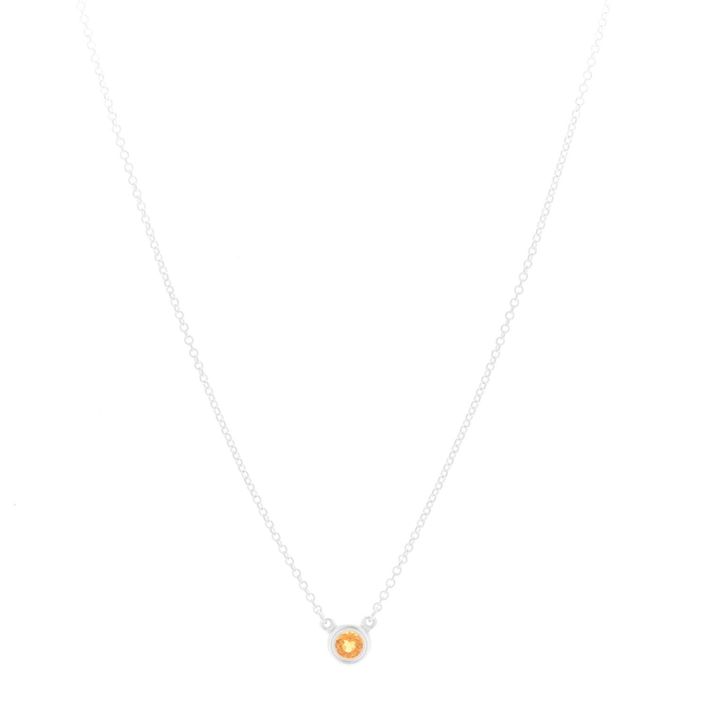 Sterling Silver Citrine Elsa Peretti Color By The Yard Pendant Necklace