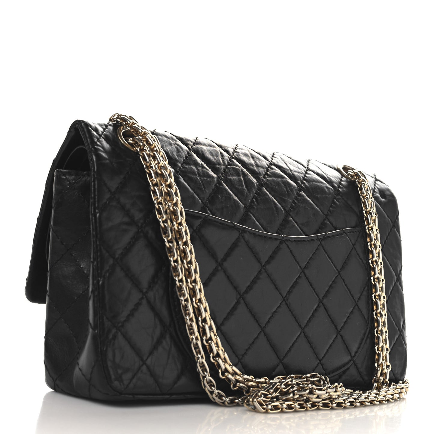 Aged Calfskin Quilted 2.55 Reissue 225 Flap Black
