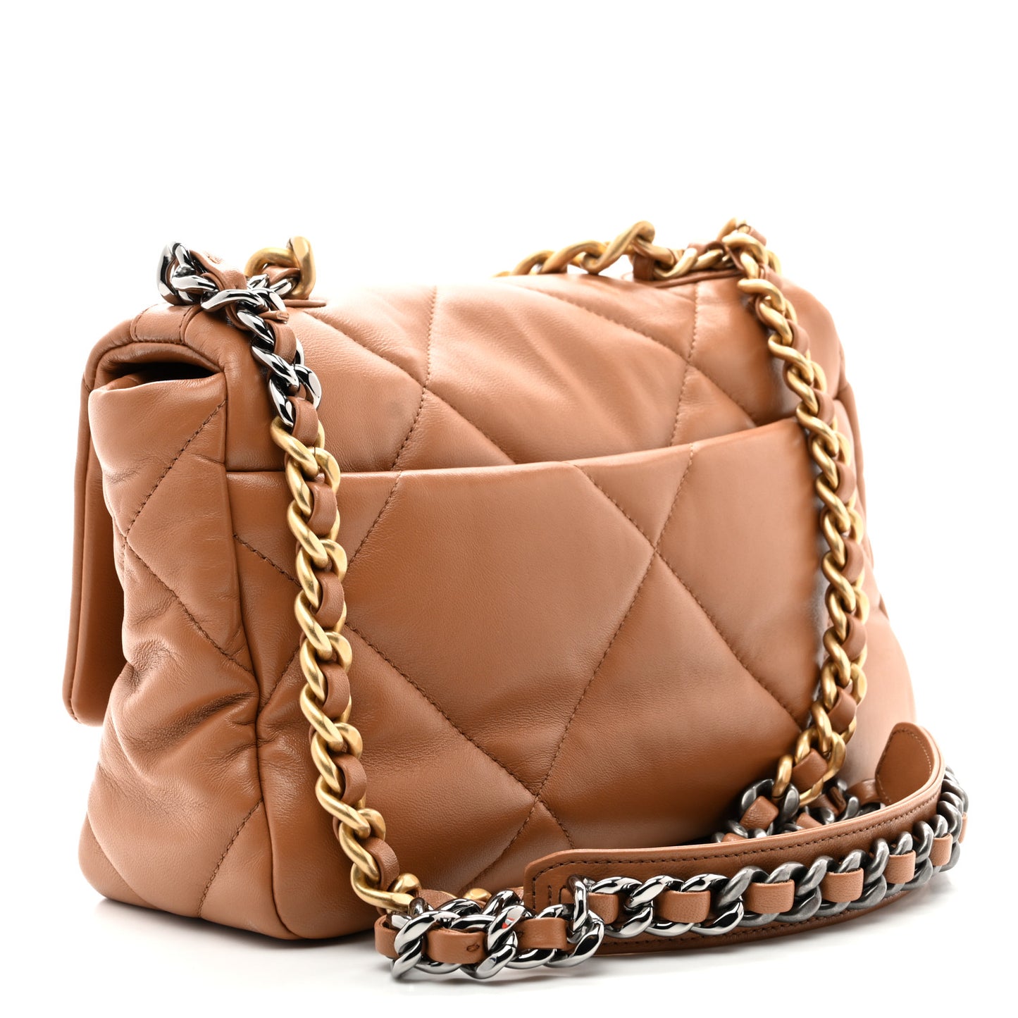 Lambskin Quilted Medium Chanel 19 Flap Brown