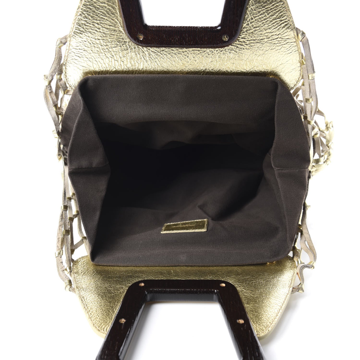 Dolce & Gabbana Metallic Calfskin Net Frame Tote Gold 5 of 13