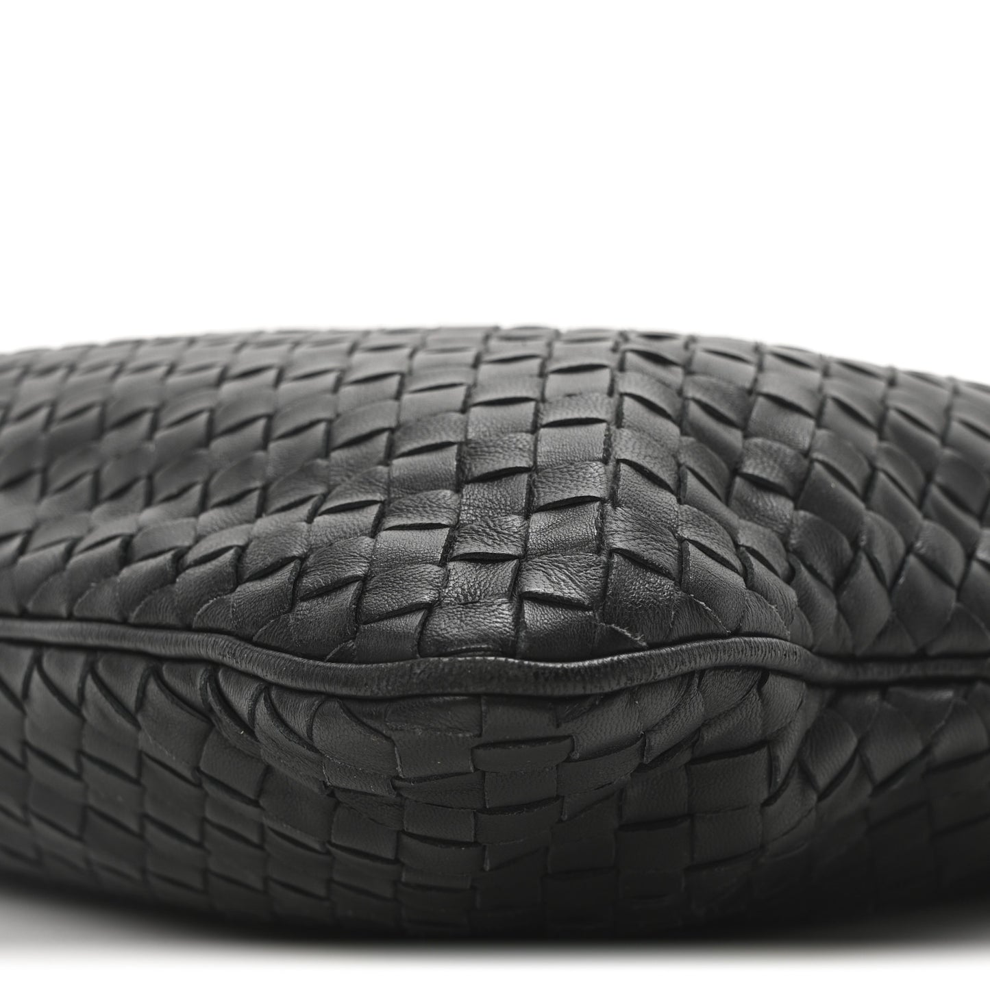Nappa Intrecciato Flat Shoulder Bag Black