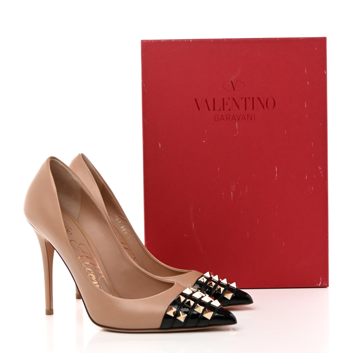 Kidskin Patent Rockstud Alcove 110mm Pumps 38 Rose Canelle Black