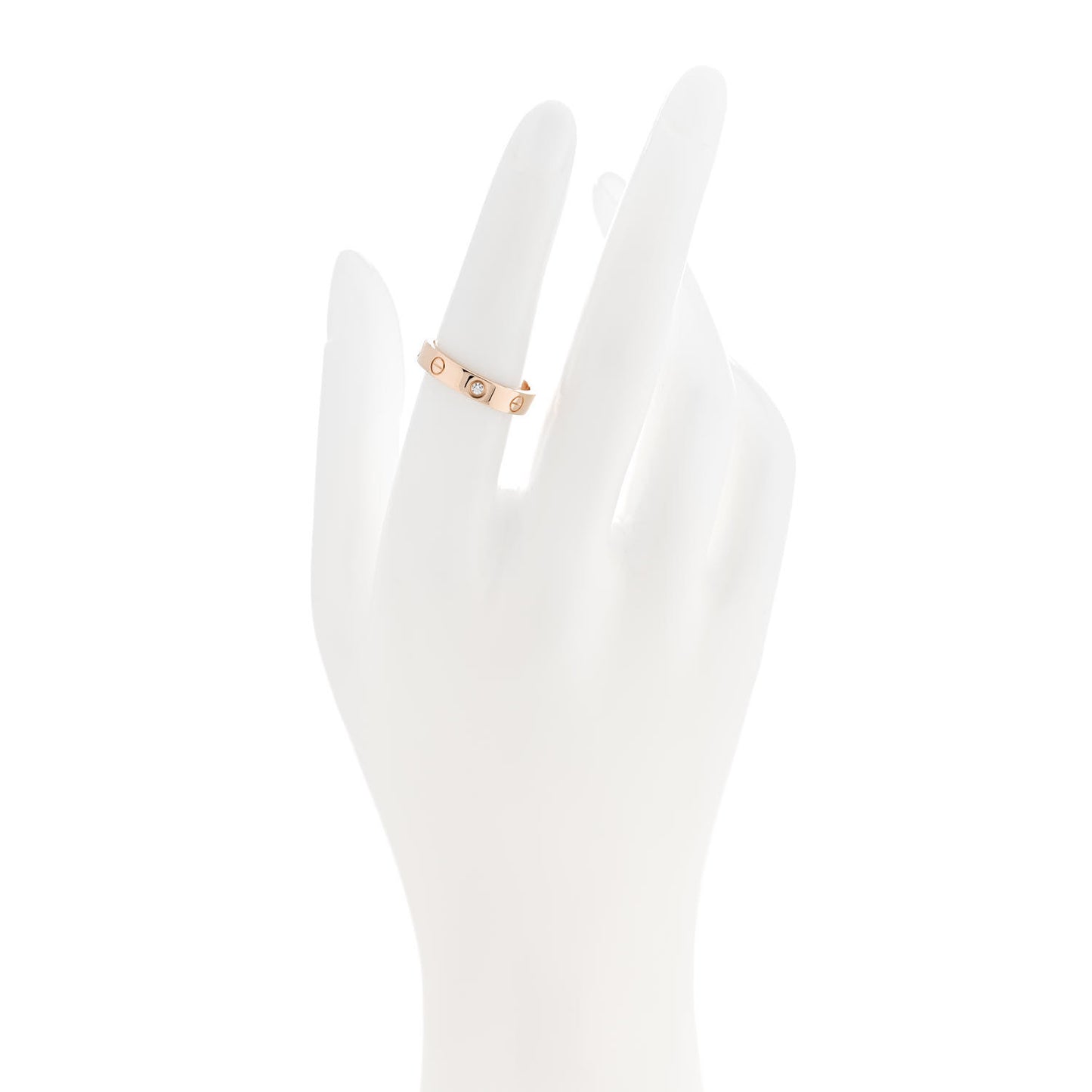 18K Pink Gold Diamond 4mm LOVE Wedding Band Ring 53 6.5