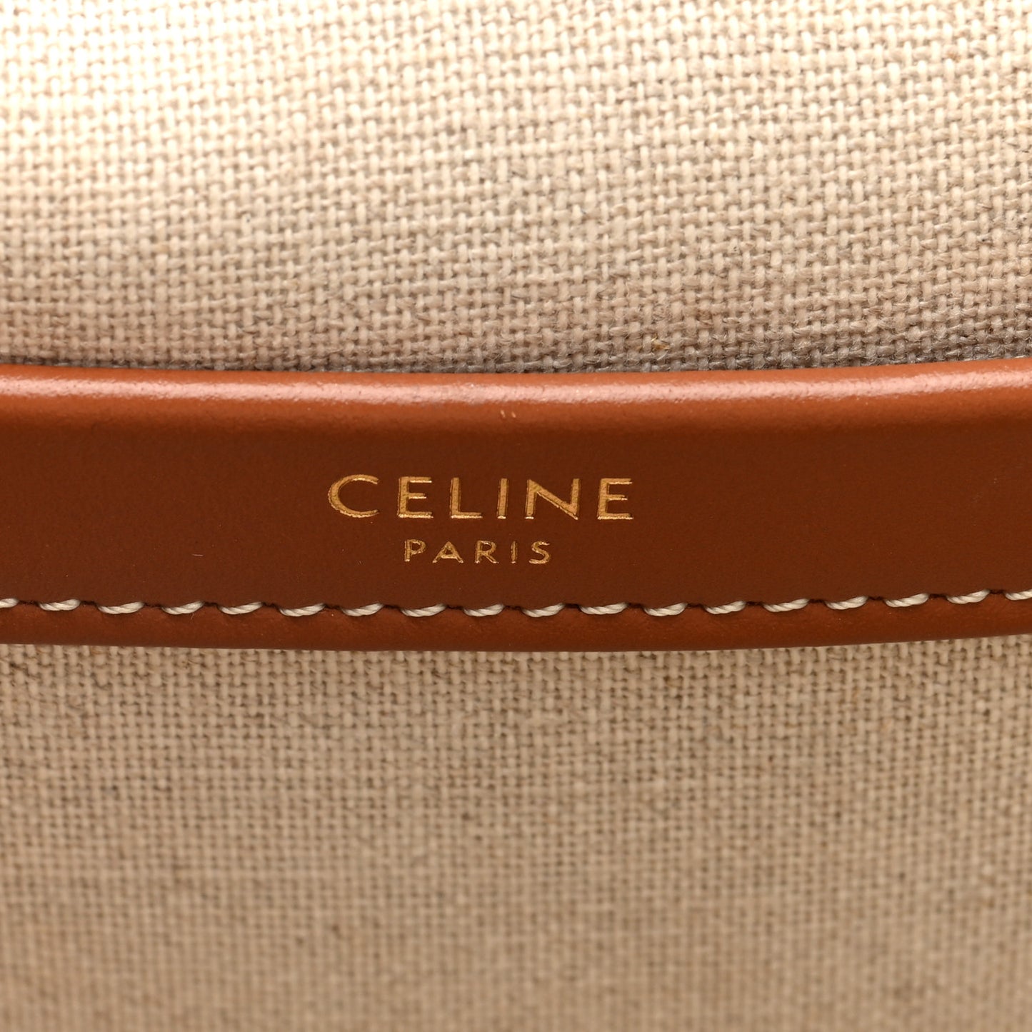 Canvas Calfskin Triomphe Large Cabas Natural Tan