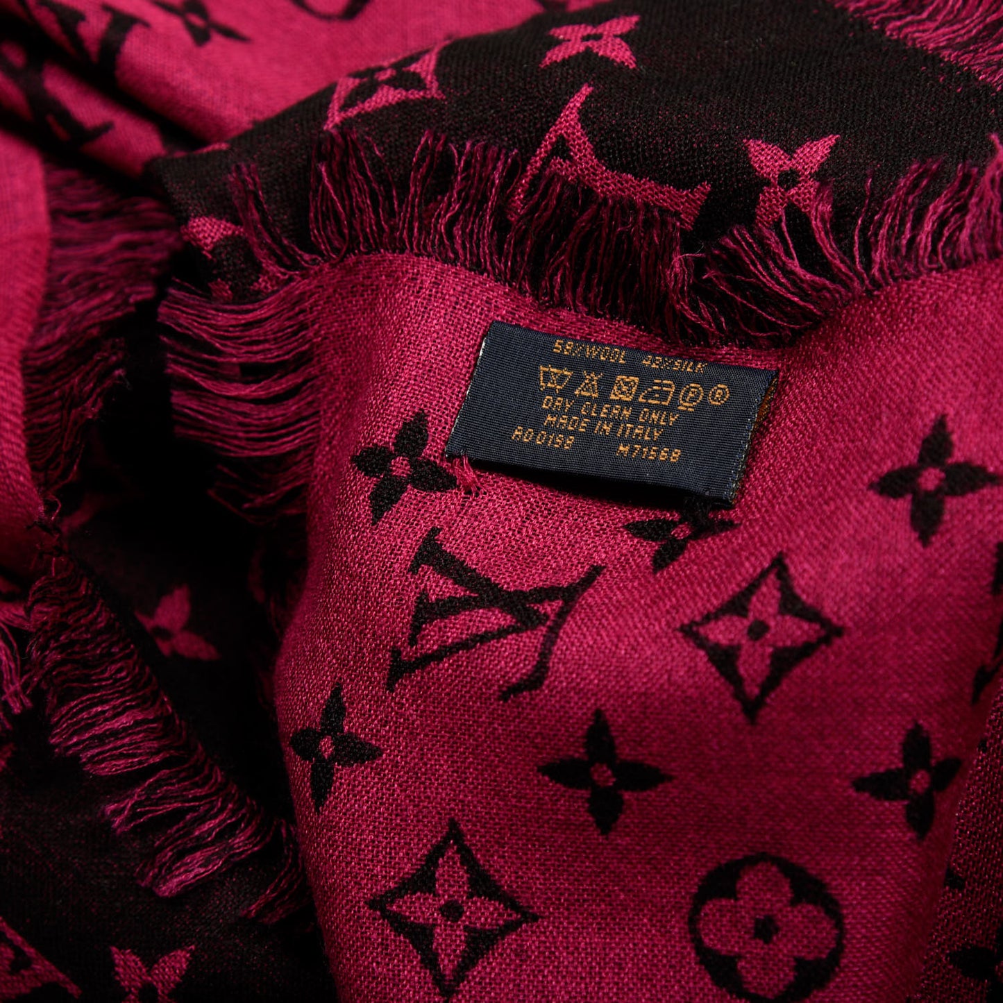 Silk Wool Monogram Shawl