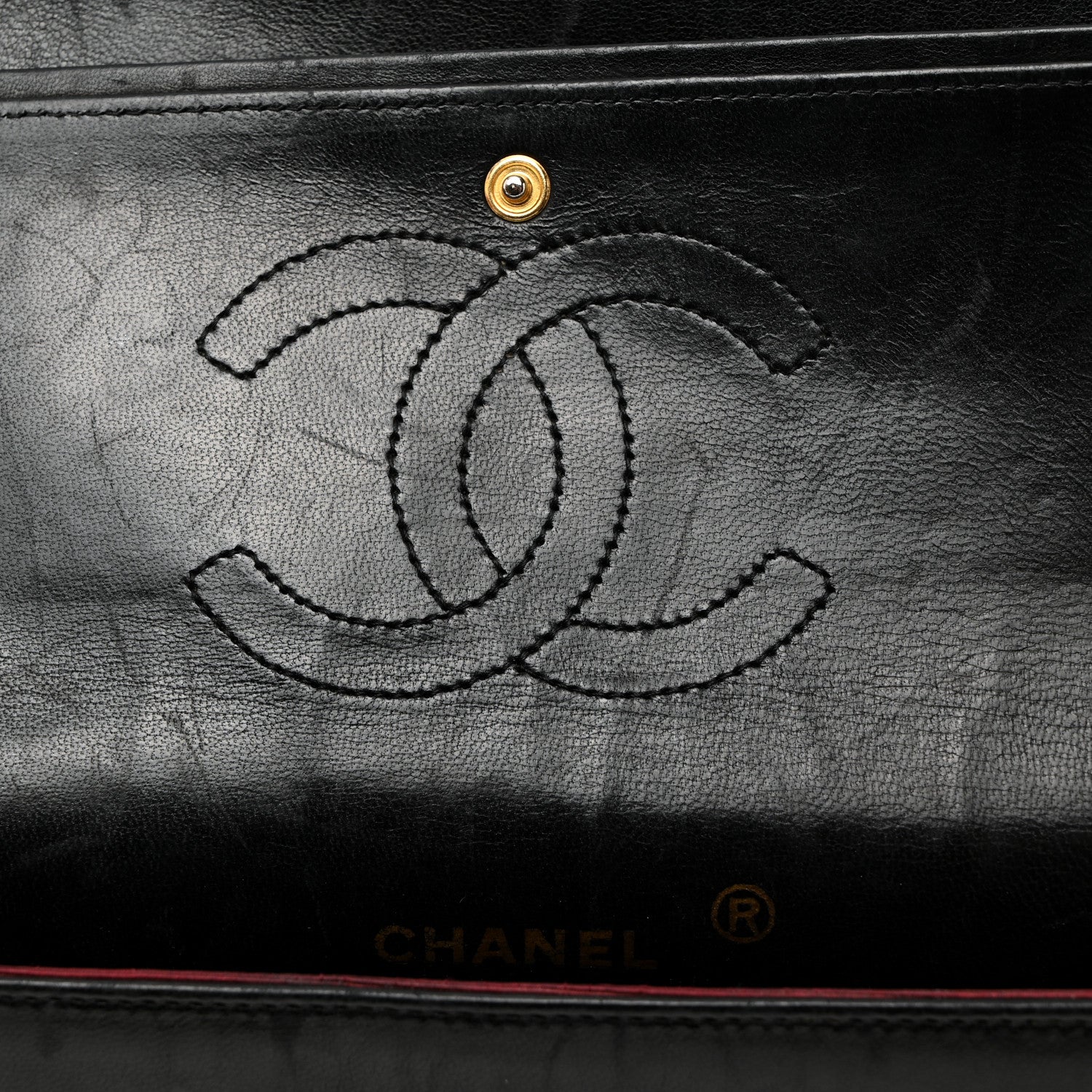 Chanel Lambskin Quilted Medium Double Flap Black 23 of 24