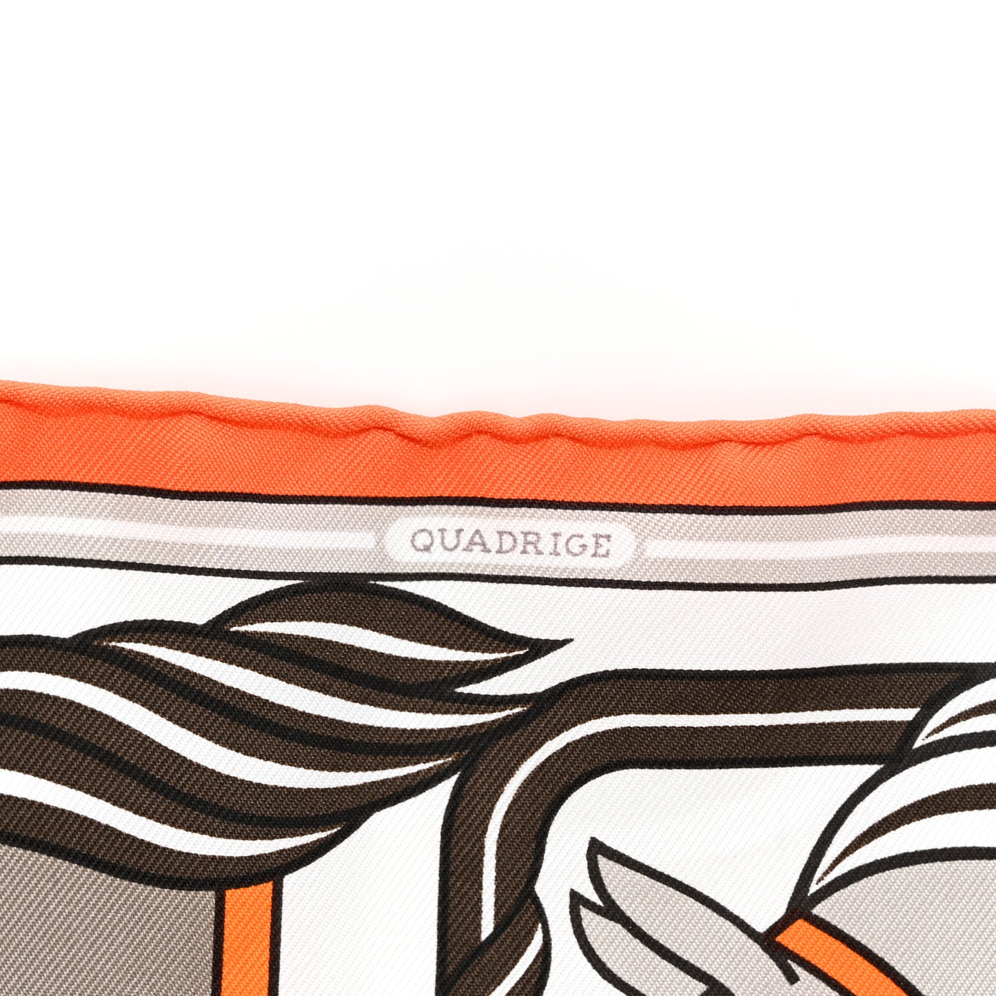 Silk Quadrige II Nano Scarf 20 Orange Etoupe White
