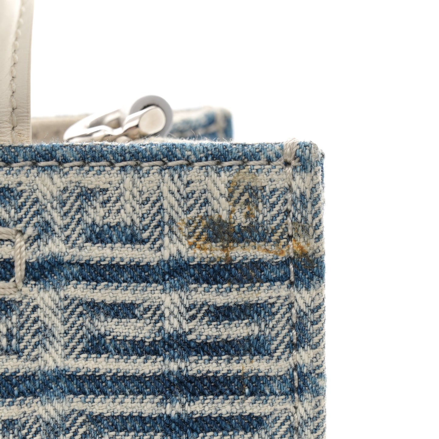 Washed Denim Mini G Shopping Tote Blue