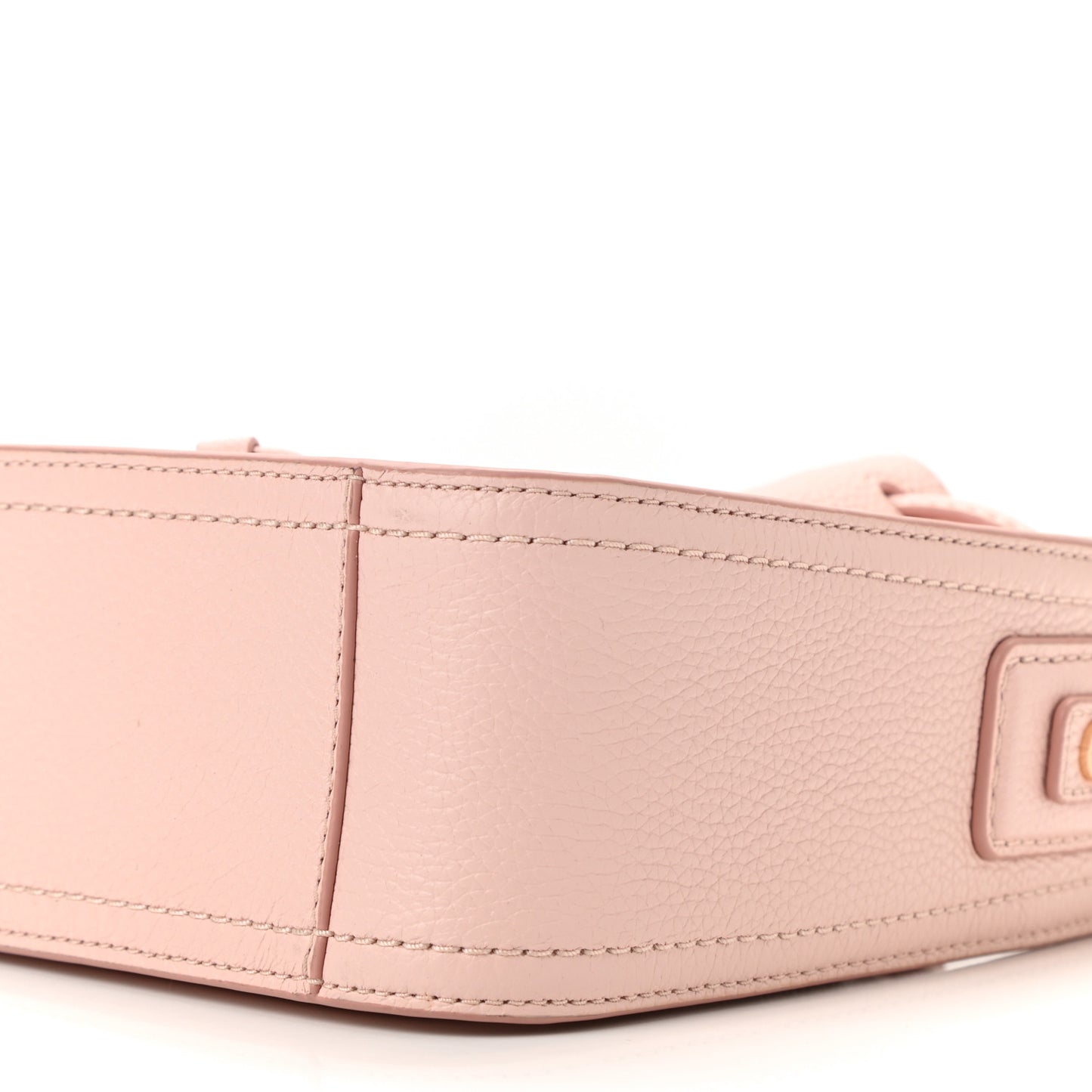 Grained Calfskin Mini Bucket Bag Peach Whip