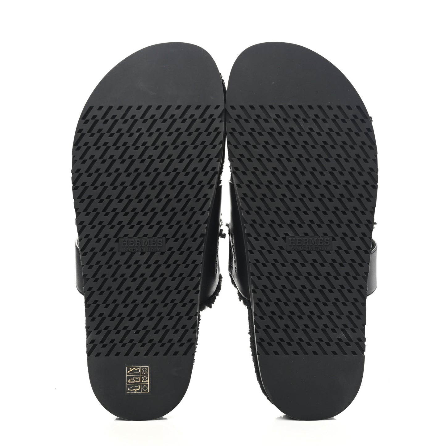 Calfskin Woolskin Mens Chypre Sandals 43 Black