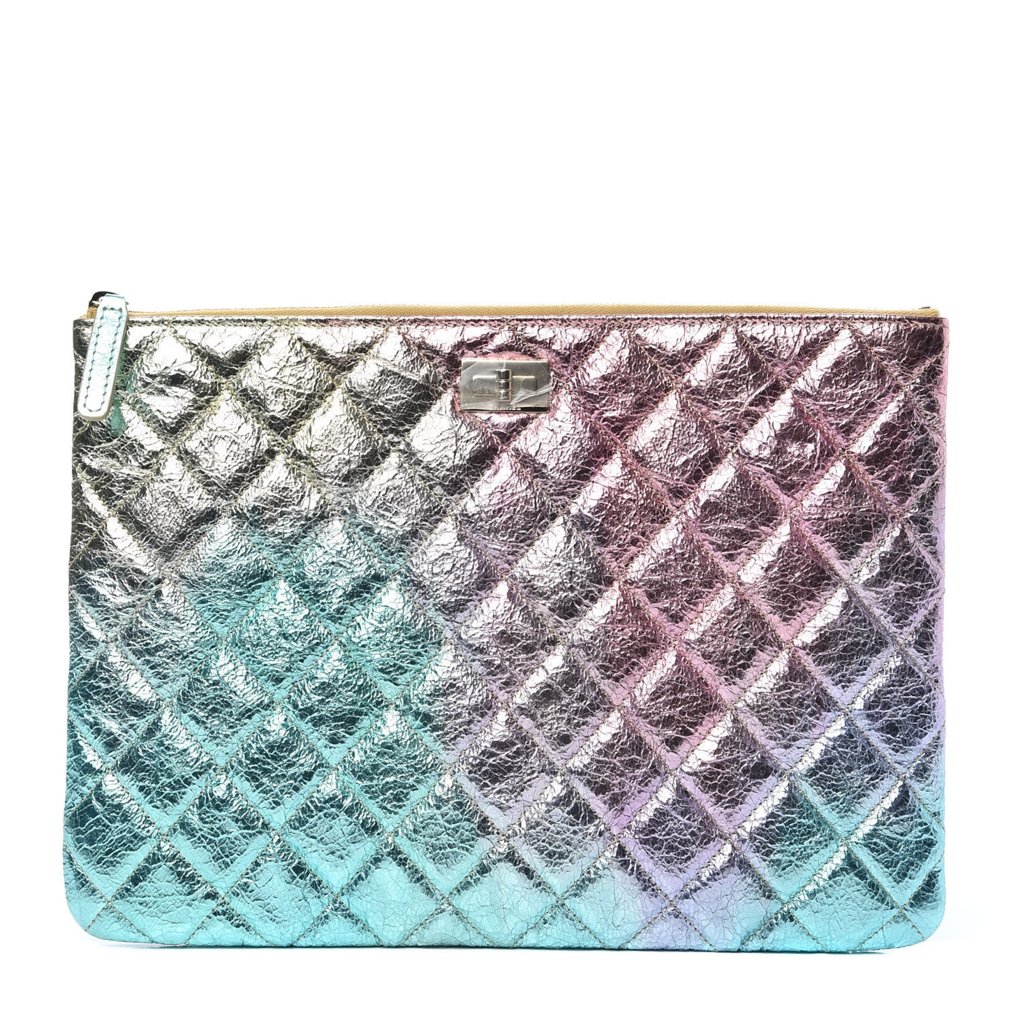 Metallic Goatskin Quilted Medium 2.55 Reissue Cosmetic Case Multicolor