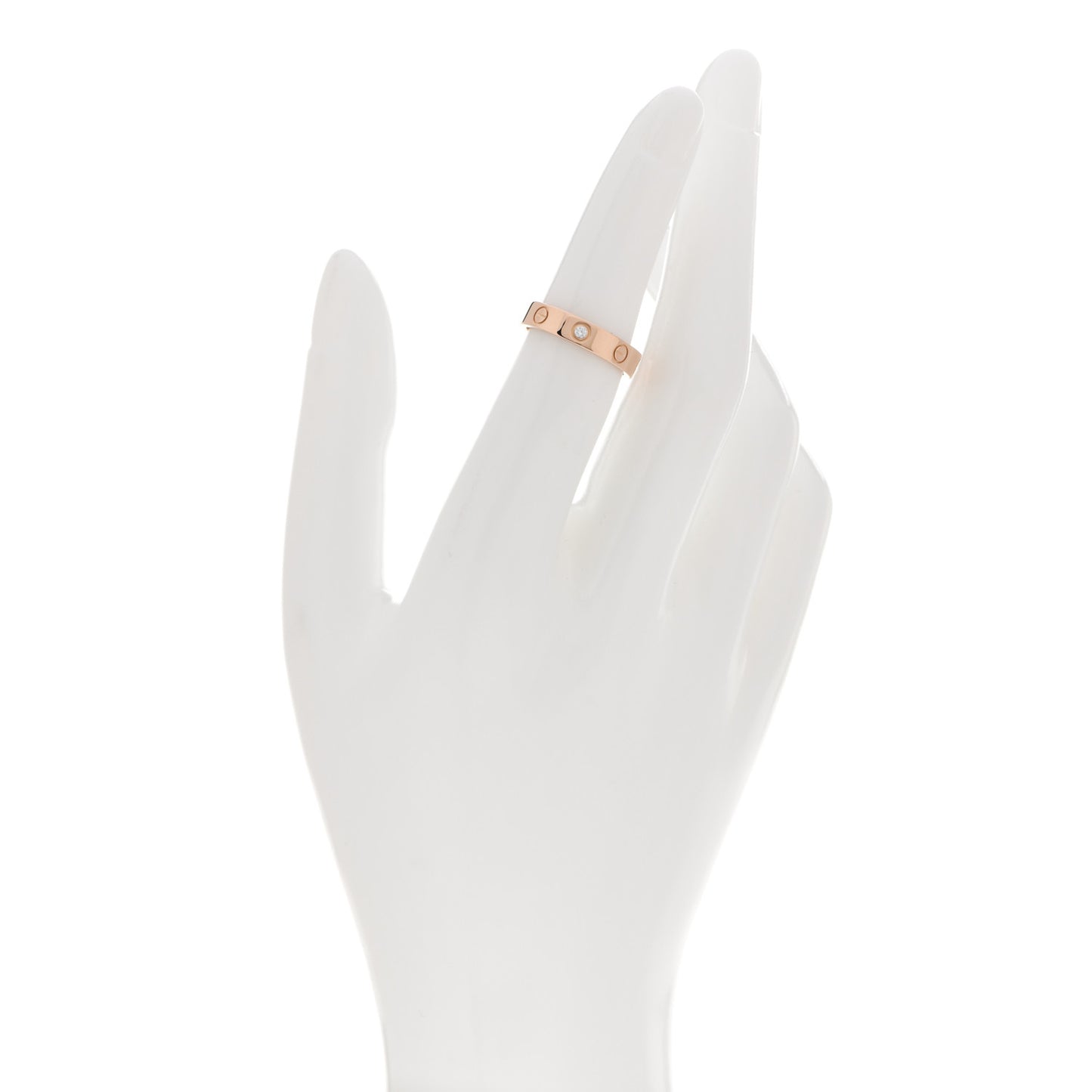 18K Pink Gold Diamond 4mm LOVE Wedding Band Ring 50 5.25