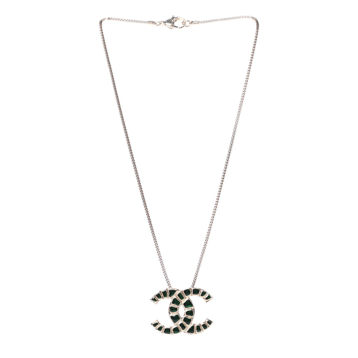 Resin Along The Nile CC Pendant Necklace Gold Green