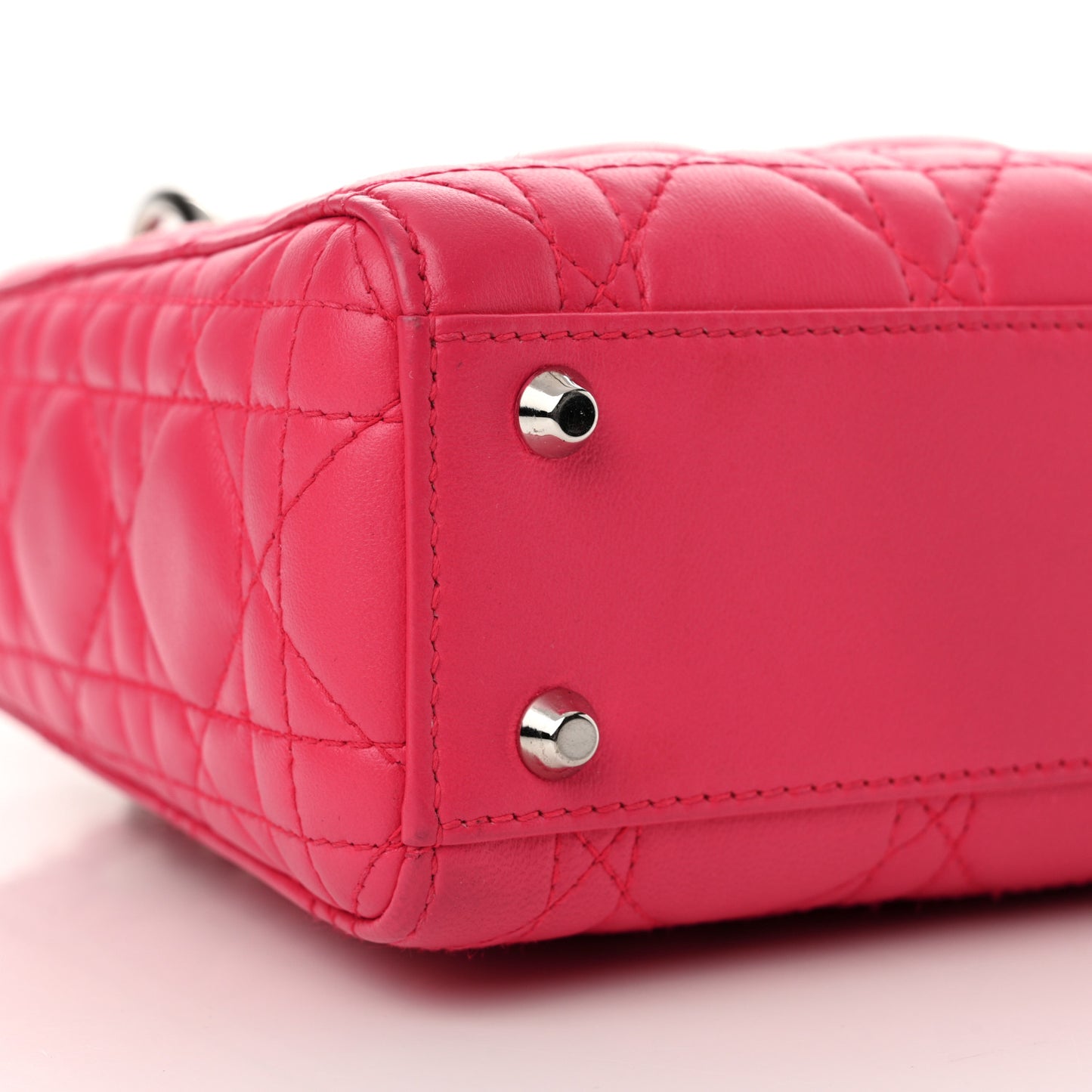 Lambskin Cannage Mini Lady Dior Hot Pink