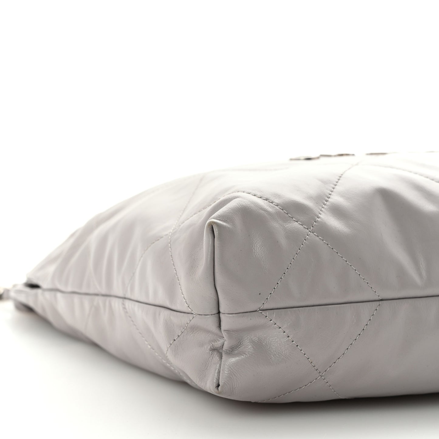Shiny Calfskin Quilted Small Chanel 22 Grey