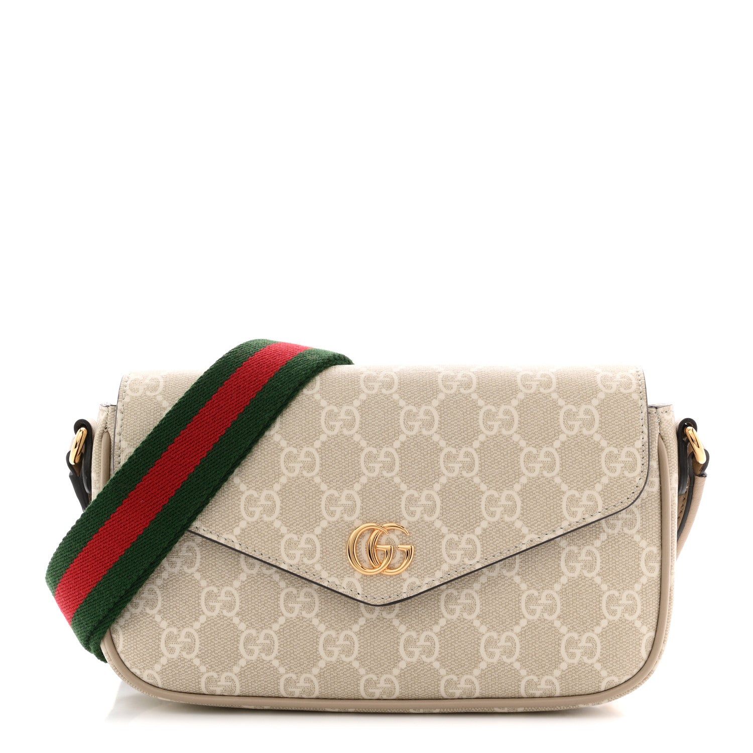 Gucci GG Supreme Monogram Textured Dollar Calfskin Web Mini