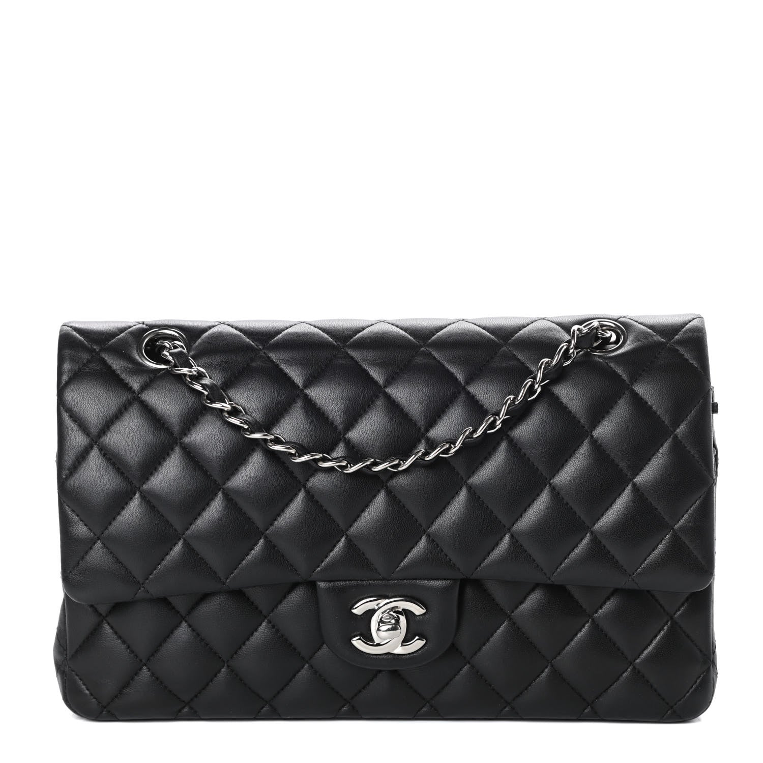 Chanel Lambskin Quilted Medium Double Flap Black 1 of 10