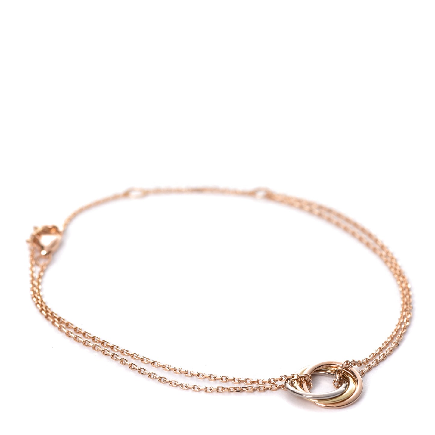18K Pink Yellow White Gold Trinity Bracelet