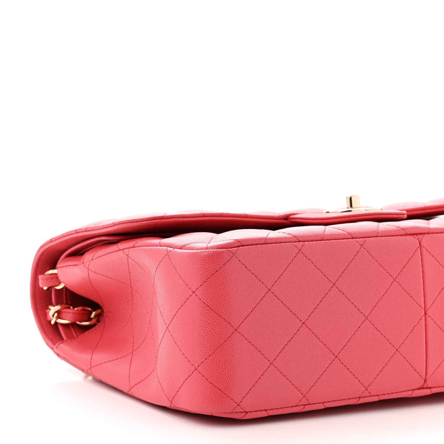 Chanel Caviar Quilted Jumbo Double Flap Dark Pink 9 of 10